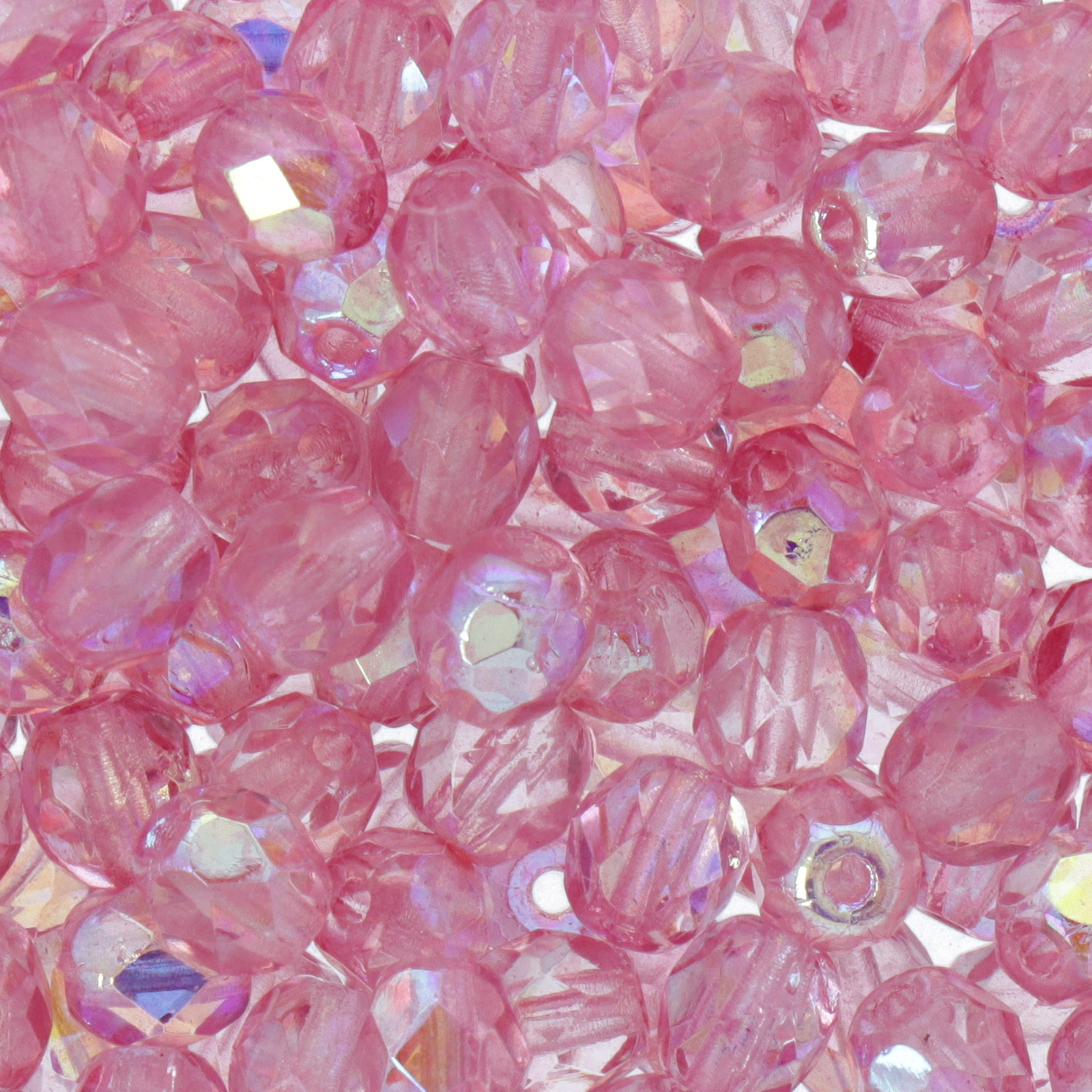 böhmische glasschliffperlen milky pink ab 4mm | 50st