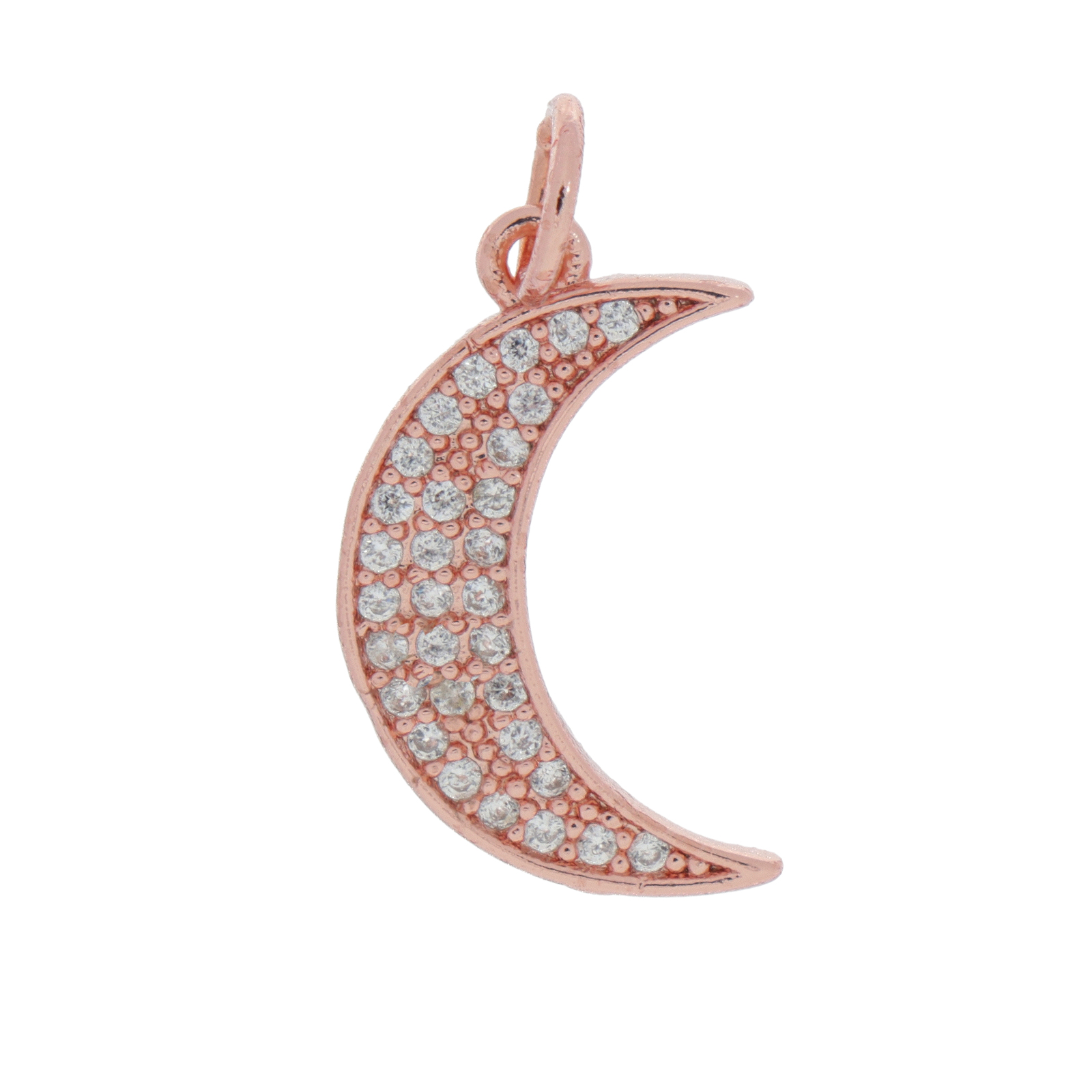 anhänger metal cz rose gold mond 16mm | 1st