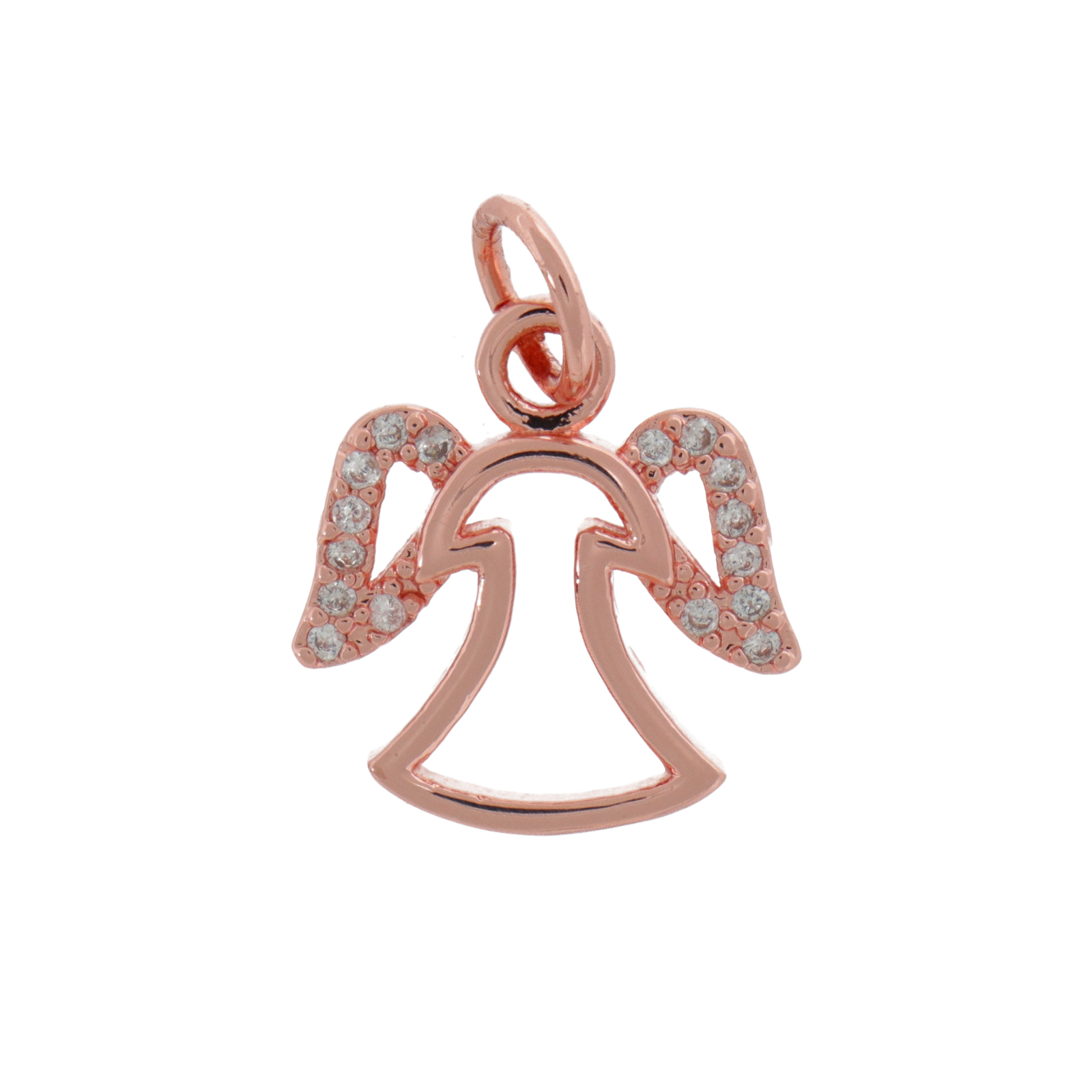 anhänger metal cz rose gold engel 14mm | 1st