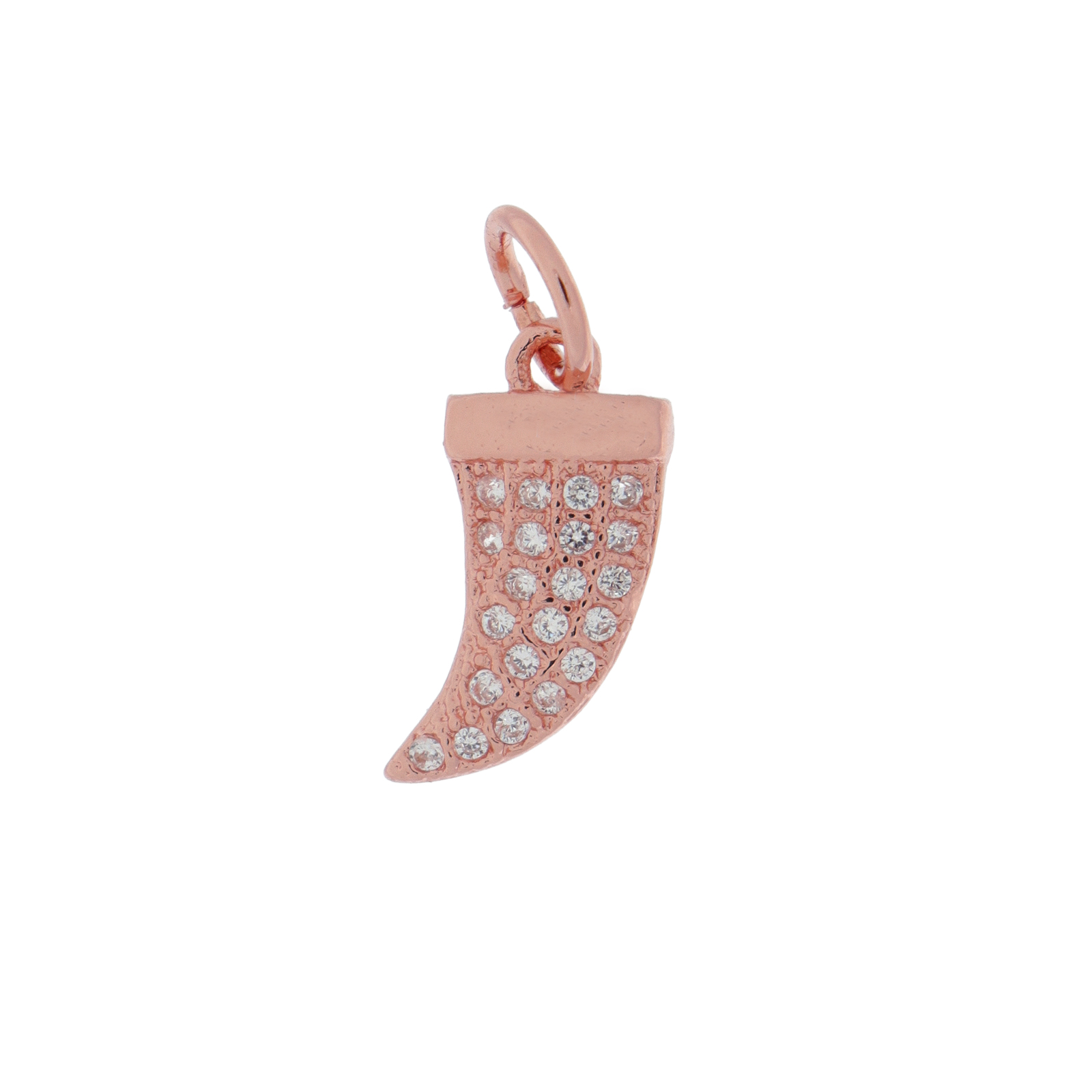 anhänger metal cz rose gold horn 14mm | 1st