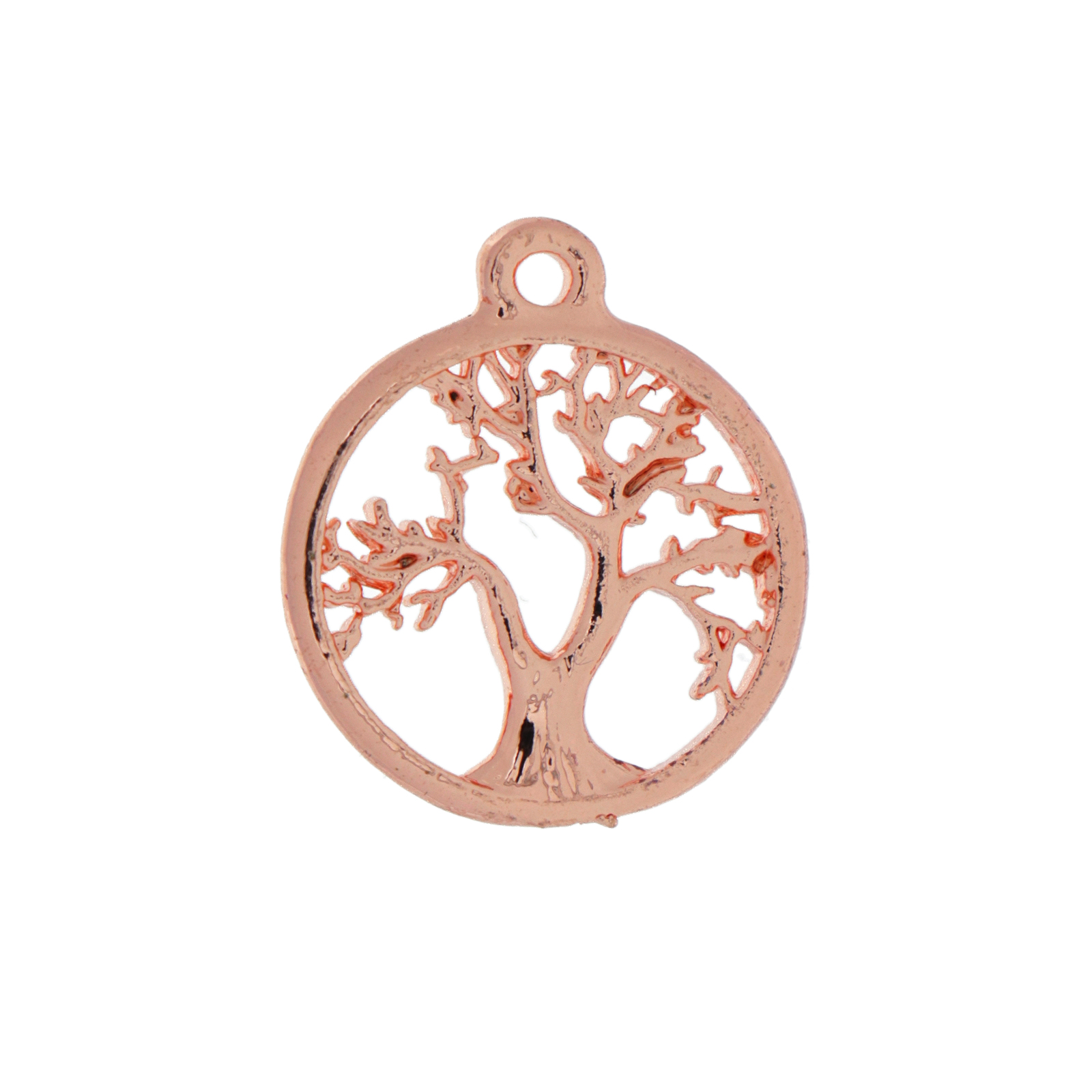 rose gold plated tree of life charm 16mm | 2pc