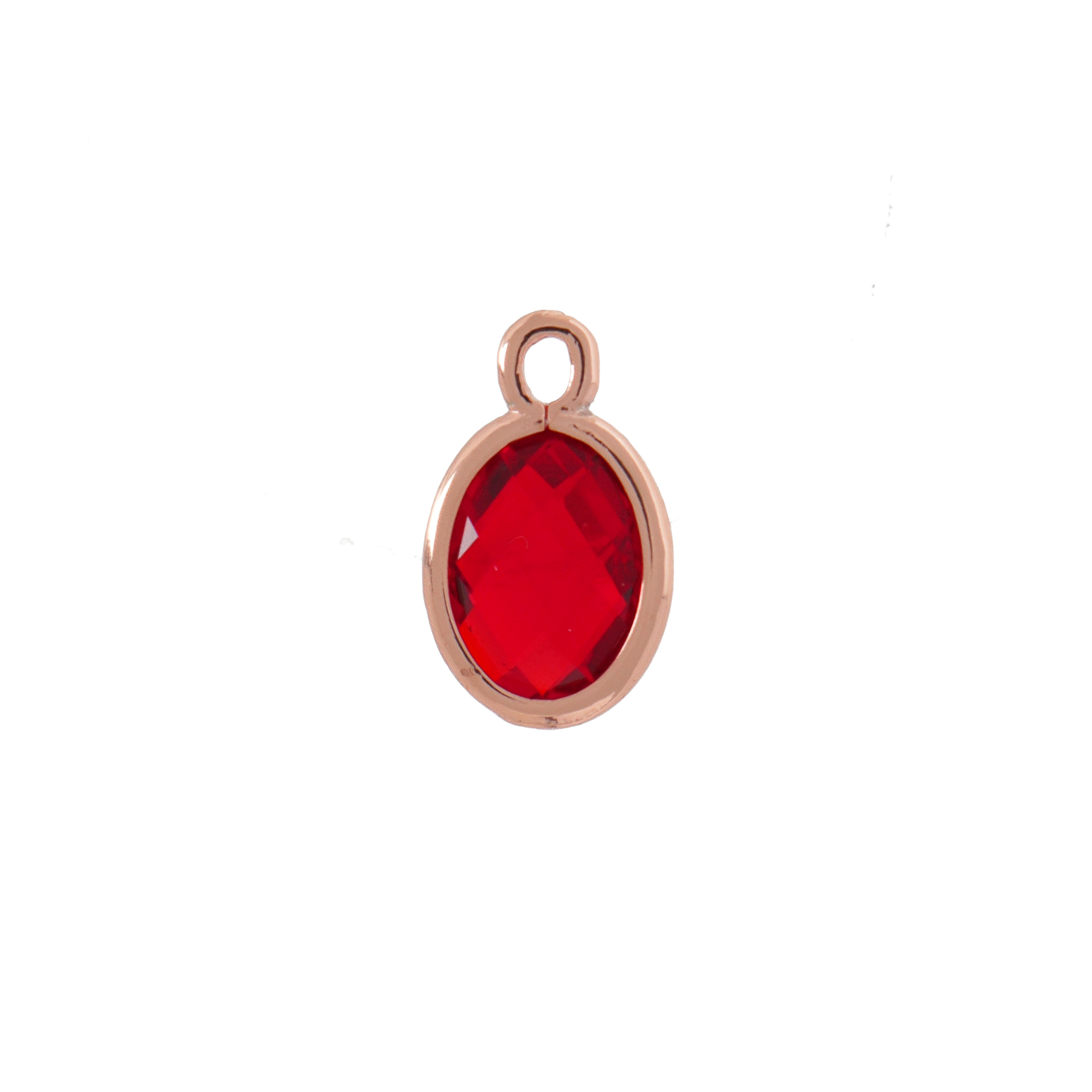 mini crystal anhänger crystal siam rose gold oval 8x6mm | 2st