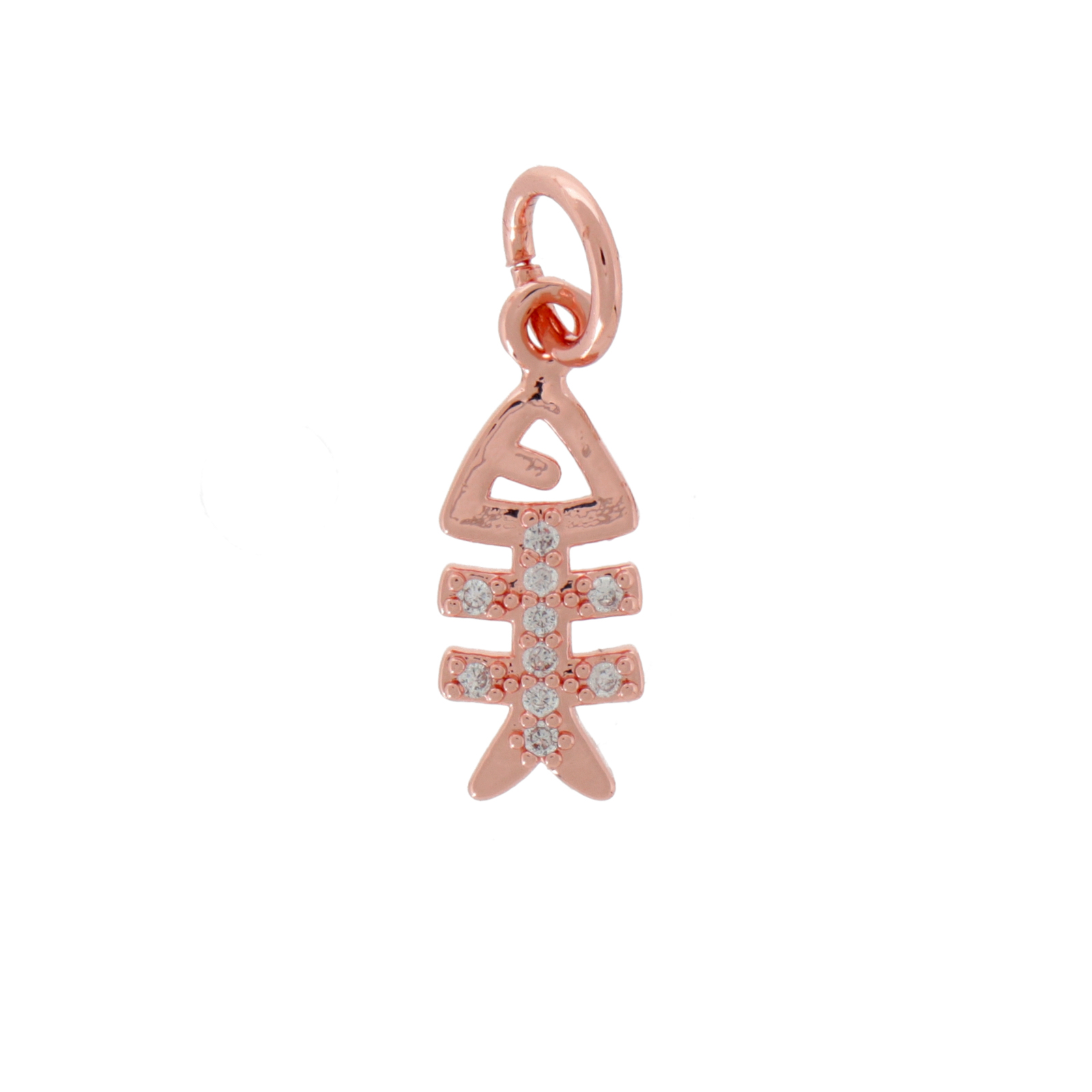 anhänger metal cz rose gold fischgräten 15x6mm | 1st