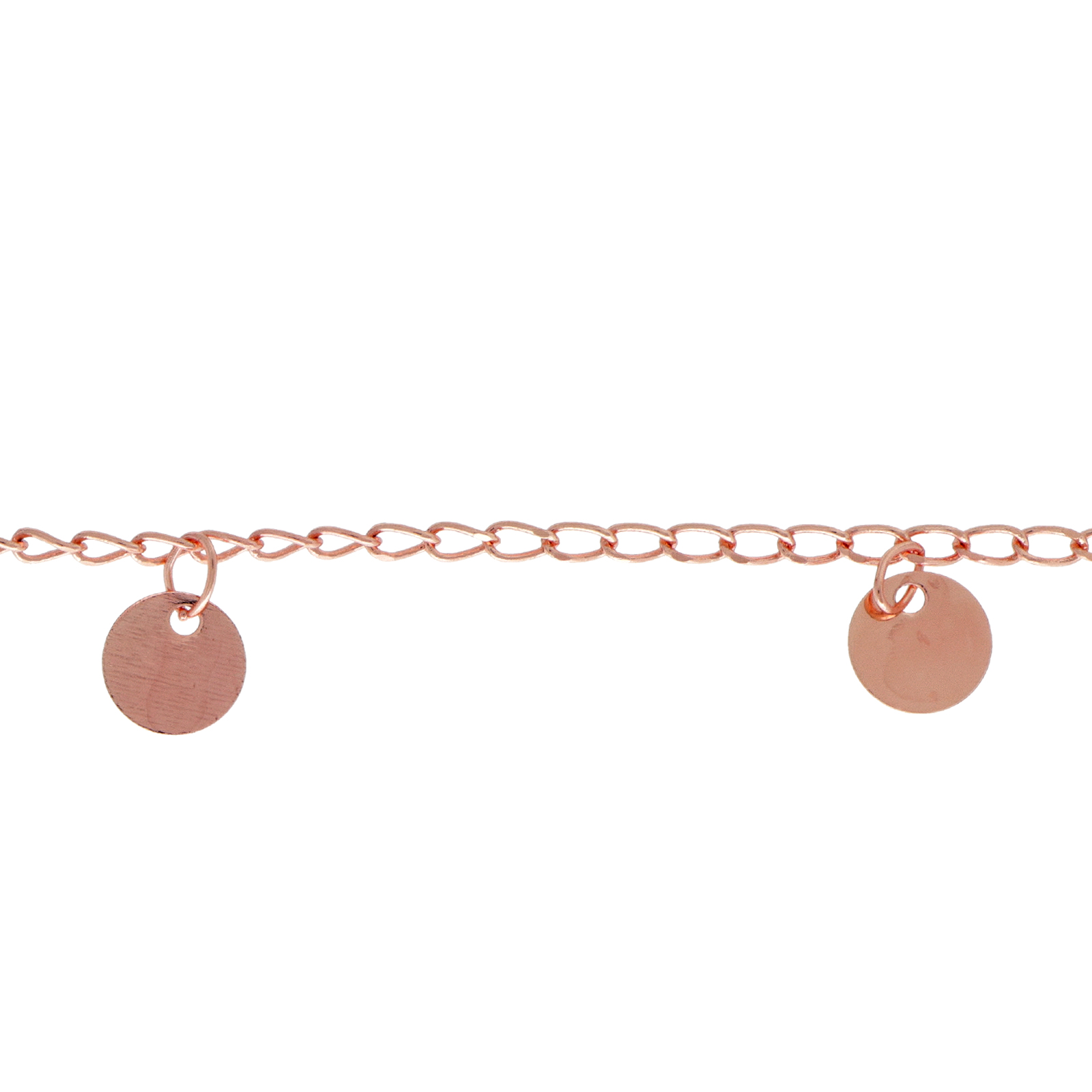 rose gold plated groumette chain charms coin 5mm | 50cm