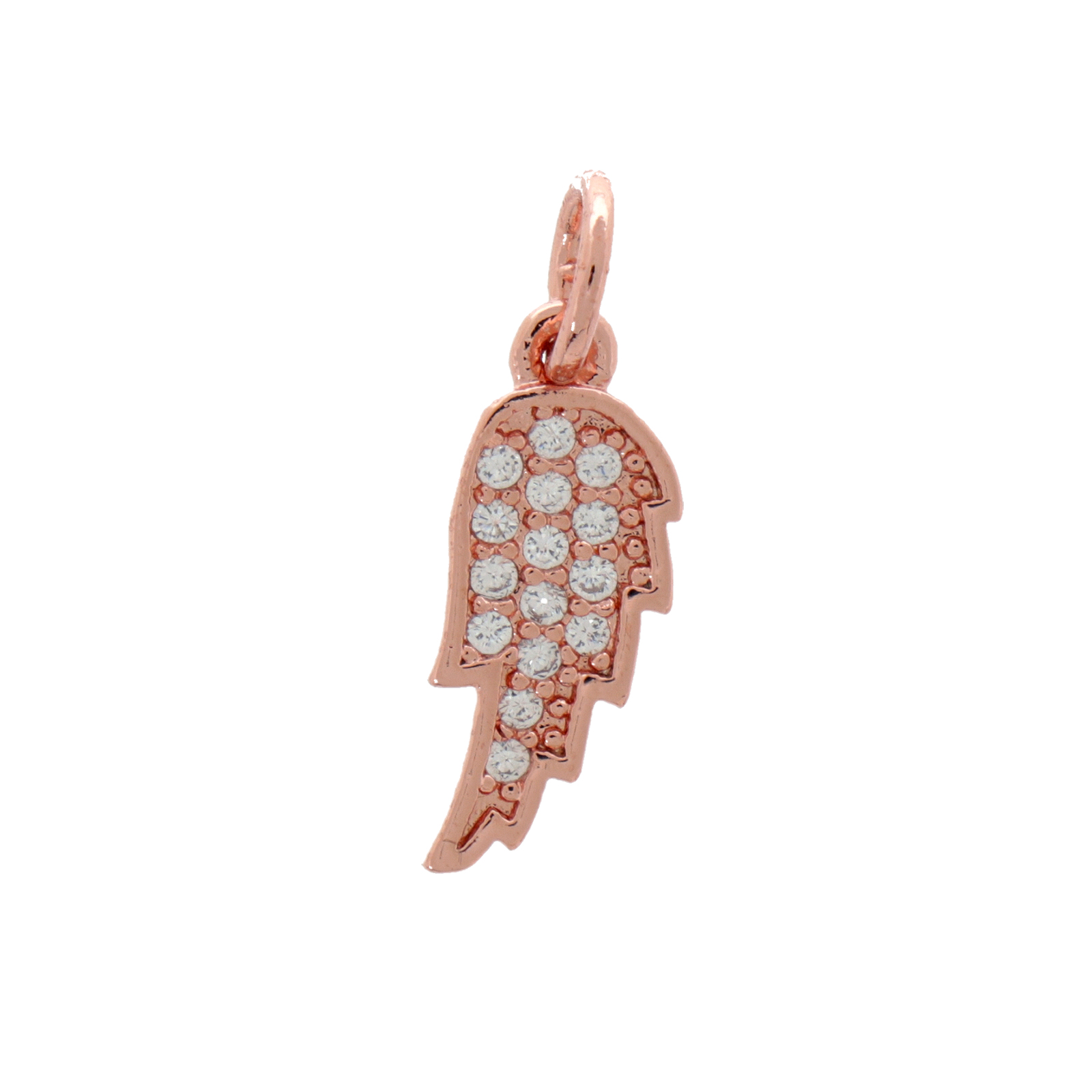 anhänger metal cz rose gold wing engel 16mm | 1st