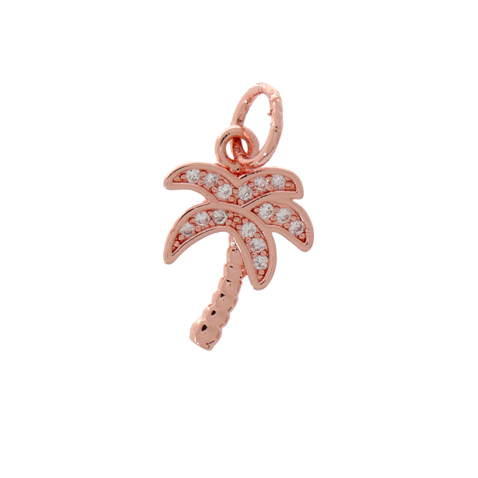 anhänger metal cz rose gold palme 15x10mm | 1st