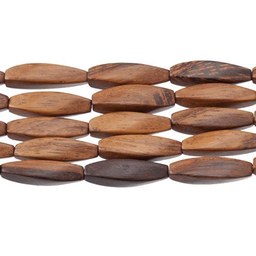 holz perlen bayong oval twist 20x6mm | strang 40cm
