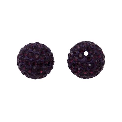 pave' beads - amethyst round 6mm | 1pc
