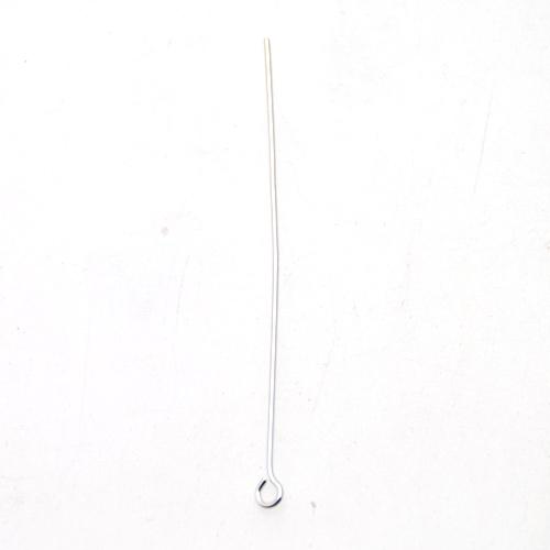 silver plated eyepin 50mm - wire 0,70mm | 100pc