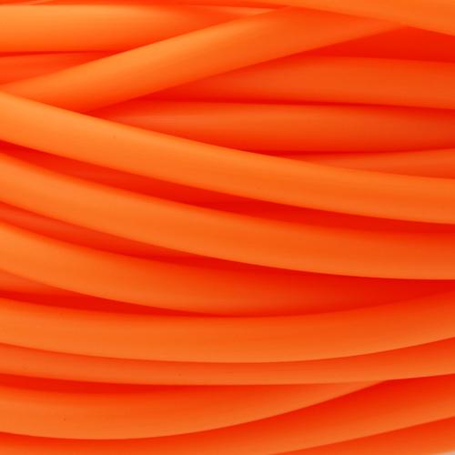 orange fluo hollow rubber cord 5mm | 1mt