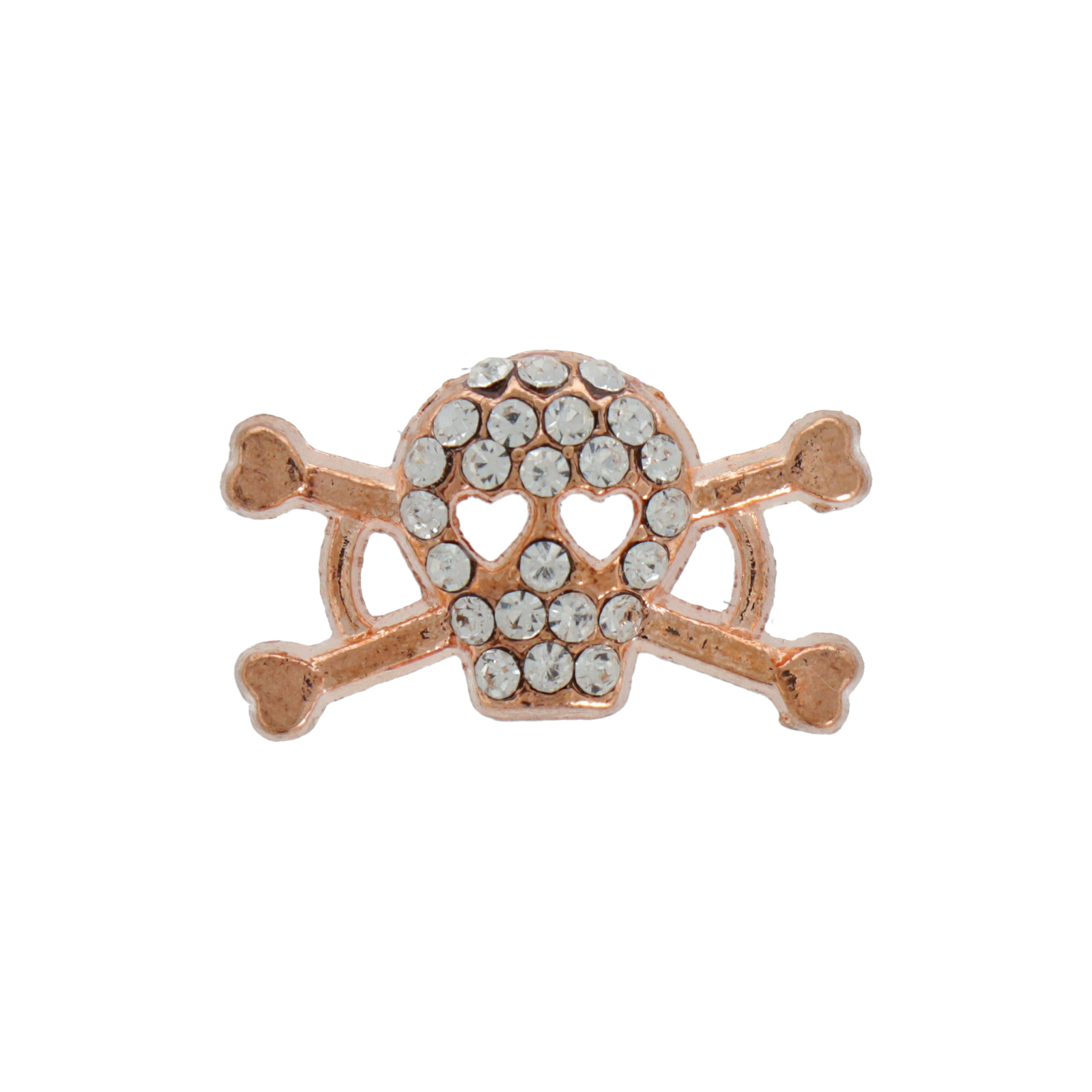 crystal zwischenteil totenkopf - rose gold - 12,5mm | 1st
