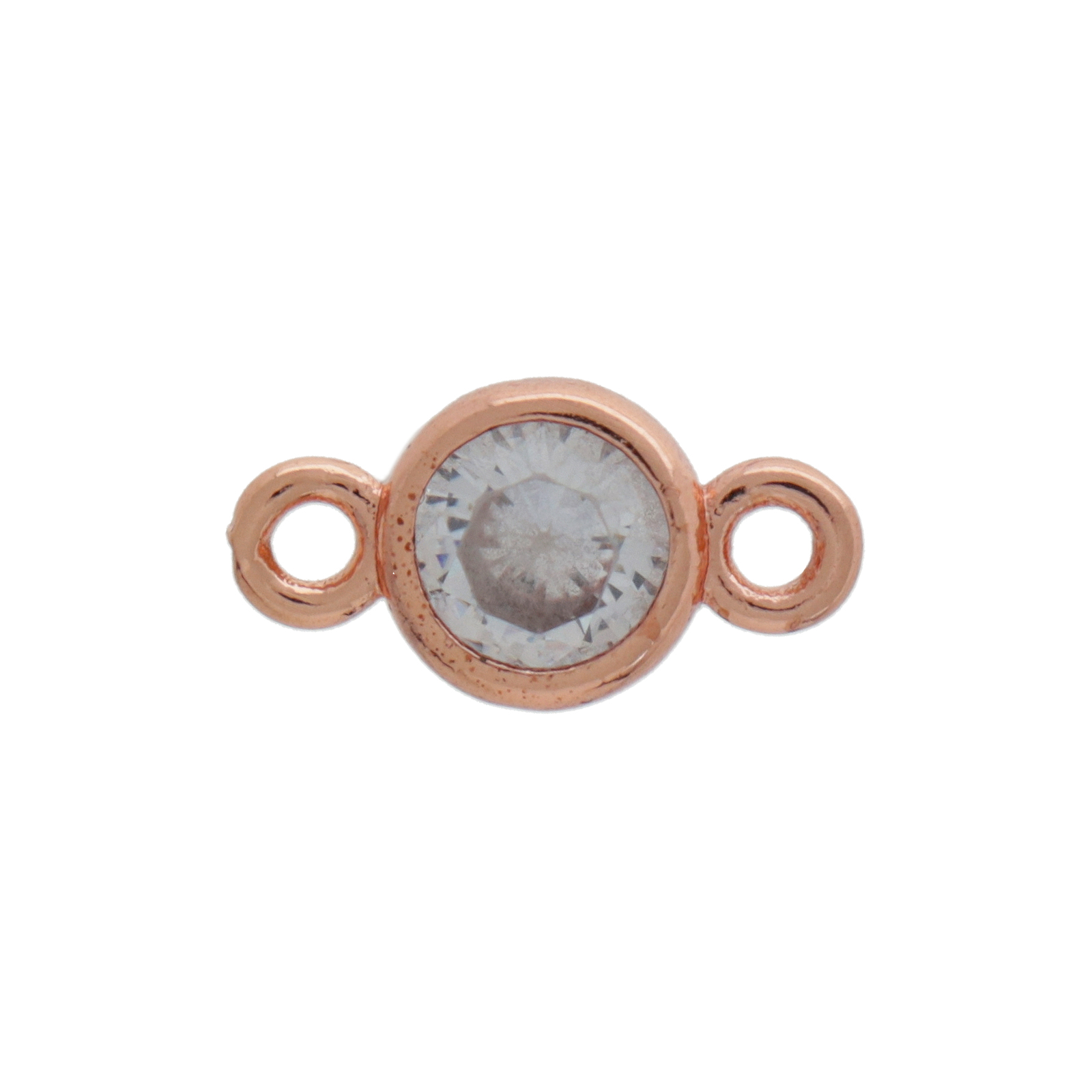 mini crystal zwischenteil crystal rose gold runde 12x7mm | 2st