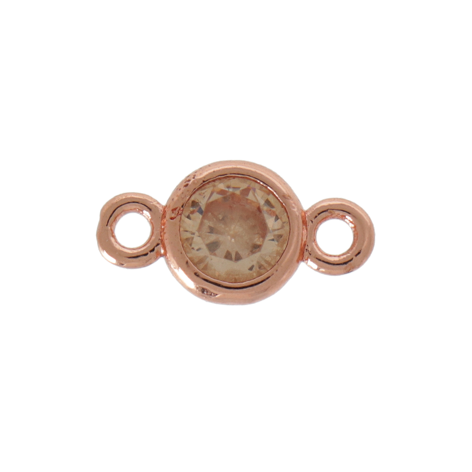 mini crystal zwischenteil champagne rose gold runde 12x7mm | 2st