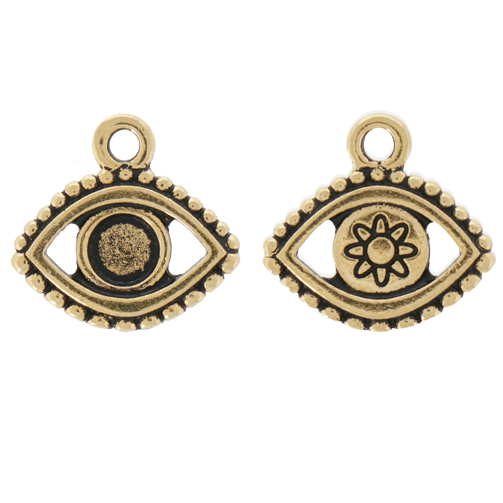 antique gold plated link setting ss20 (4,60-4,80mm) evil eye 16x15mm | 1pc