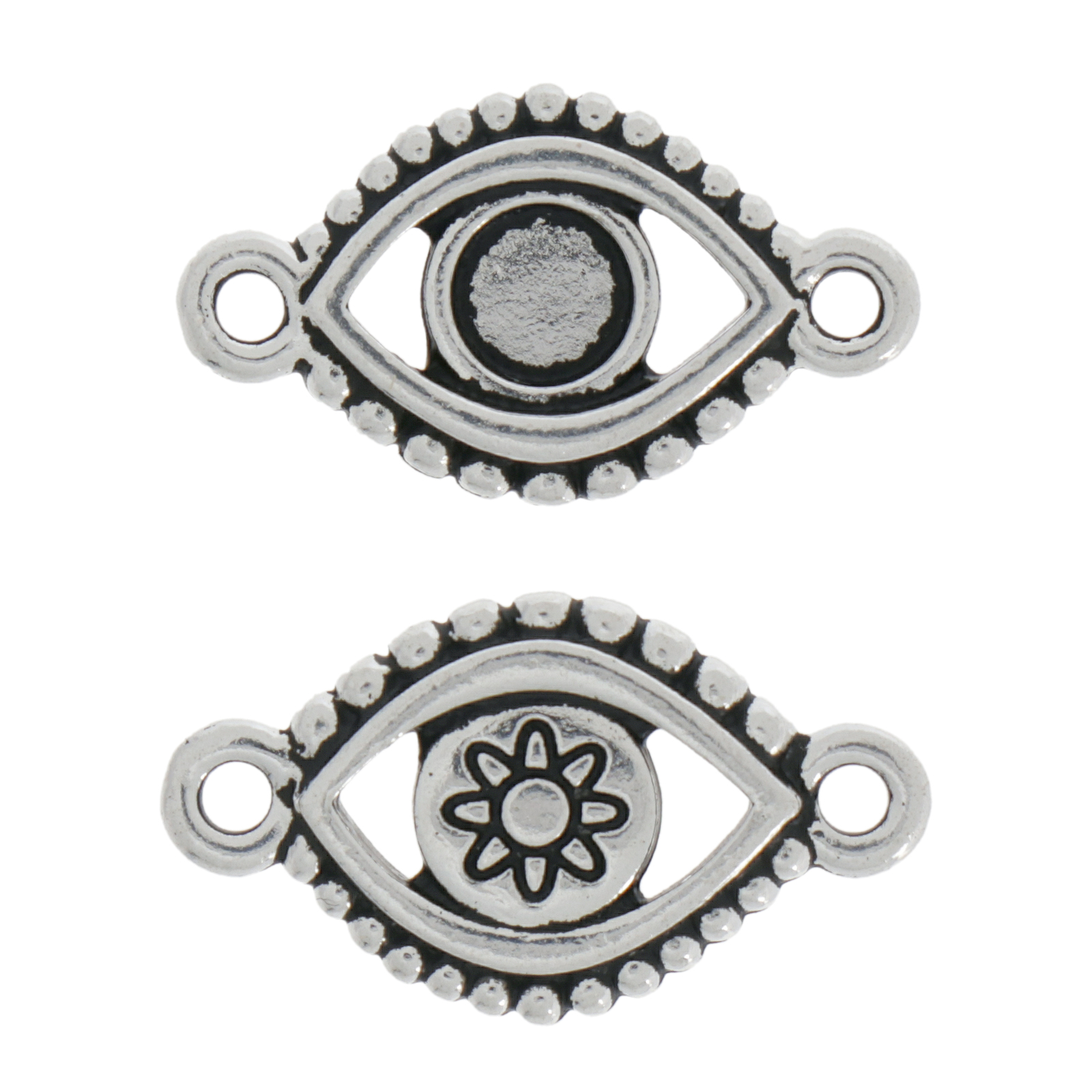 antique silver plated link setting ss20 (4,60-4,80mm) eye 20x11mm | 1pc