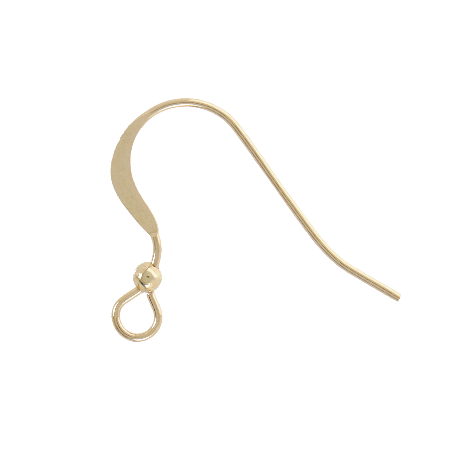 gold-filled 14k flat french earwire 16mm with 2mm ball | 4pc