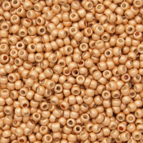 rocaille toho seed beads 11/0 permanent finish matte galvanized rose gold (pf551f) | 10gr