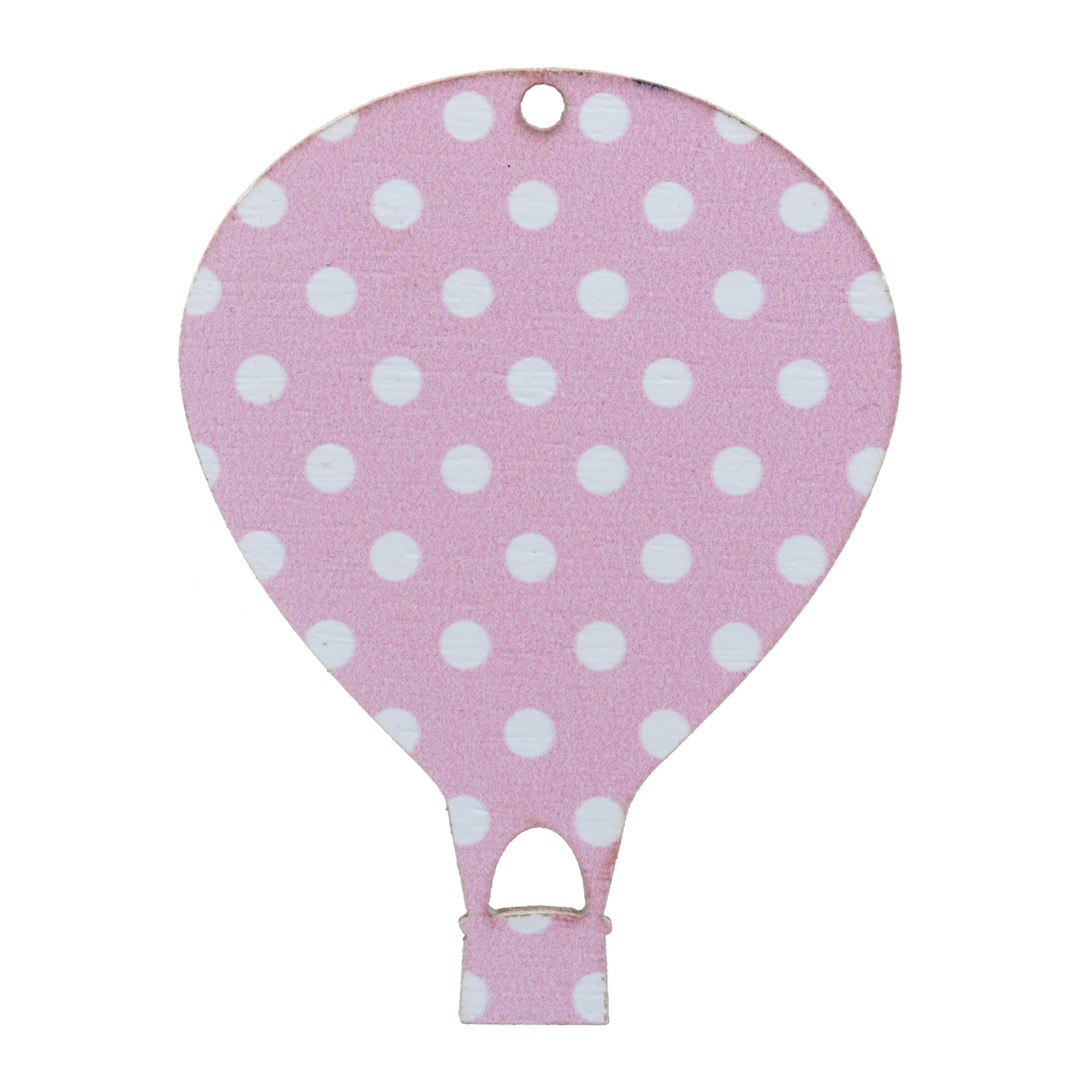 wooden pendant - pois pink air balloon 60x45mm | 1pc