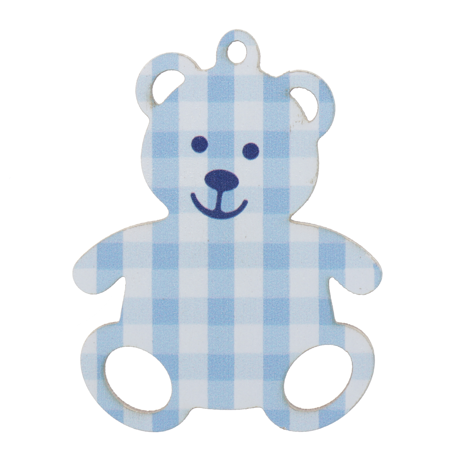wooden pendant - light blue teddy bear 60x45mm | 1pc