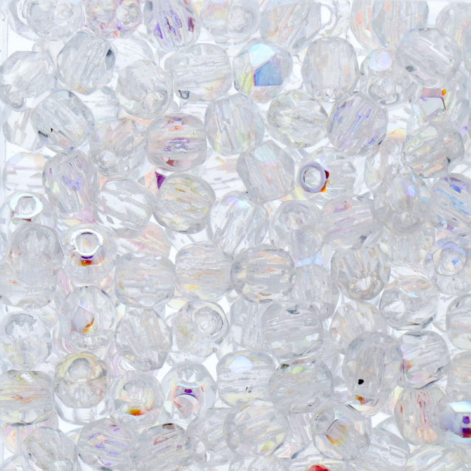 czech fire-polished round beads crystal ab 3mm | 50pc