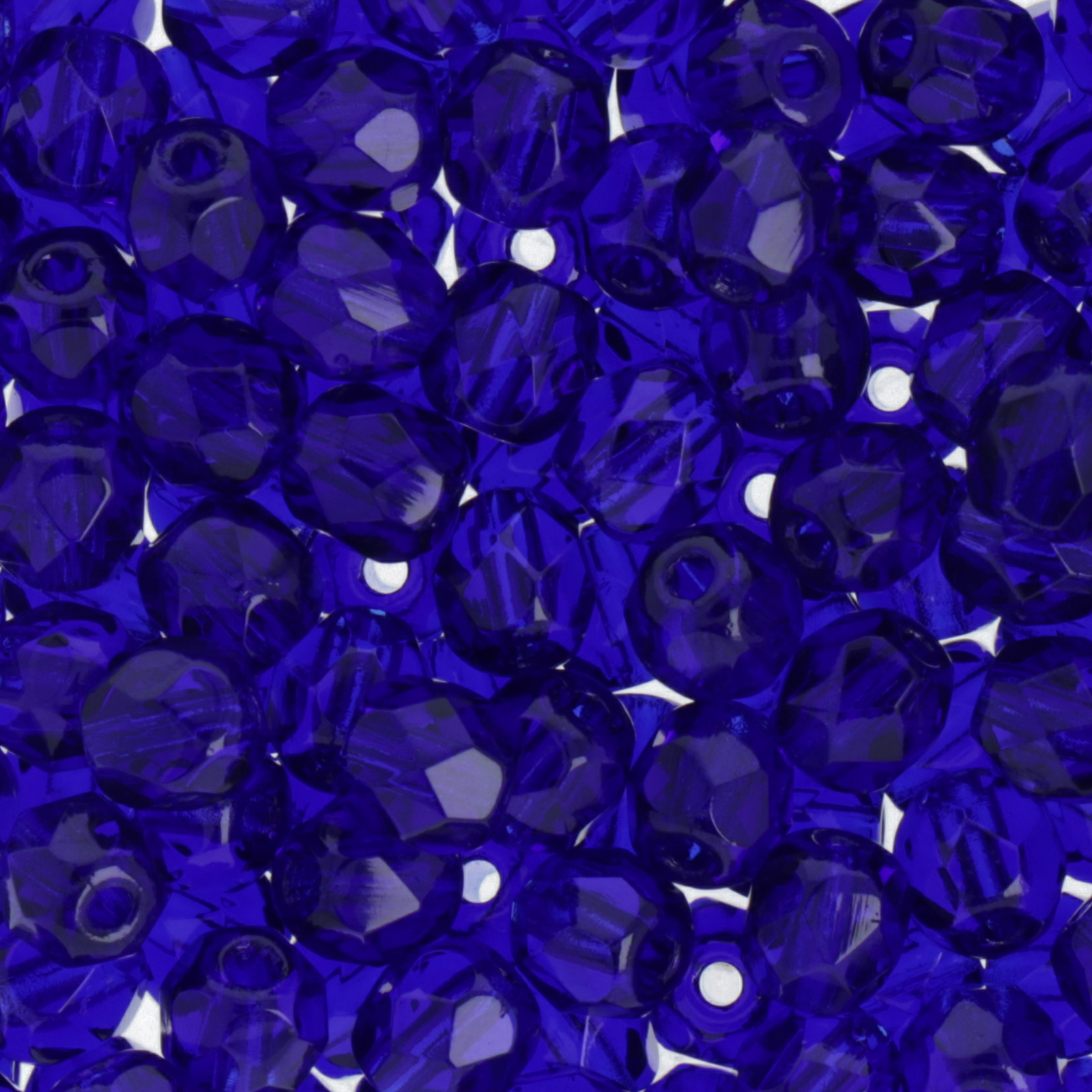 czech fire-polished round beads cobalt blue 4mm | 50pc