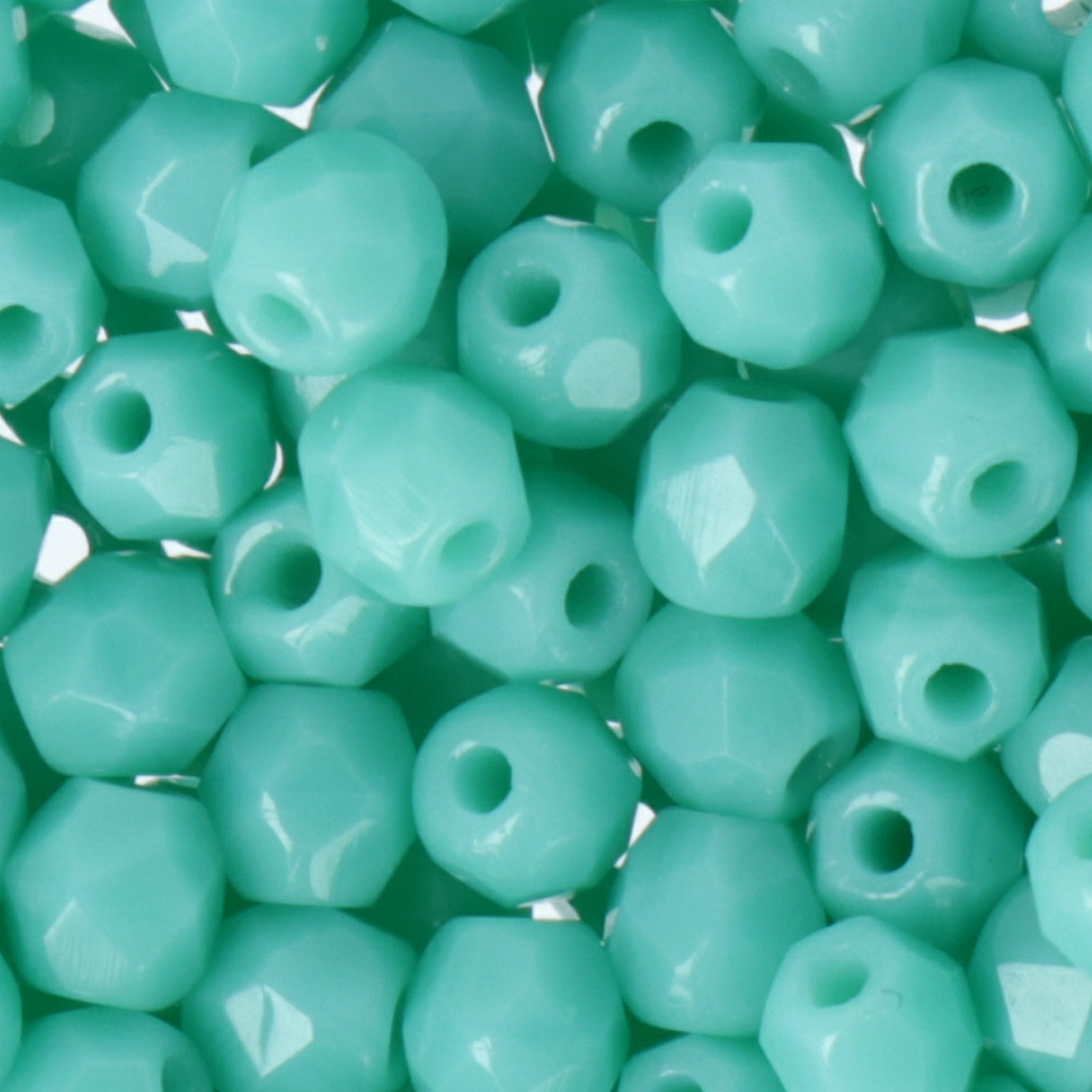 böhmische glasschliffperlen opaque turquoise 6mm | 25st