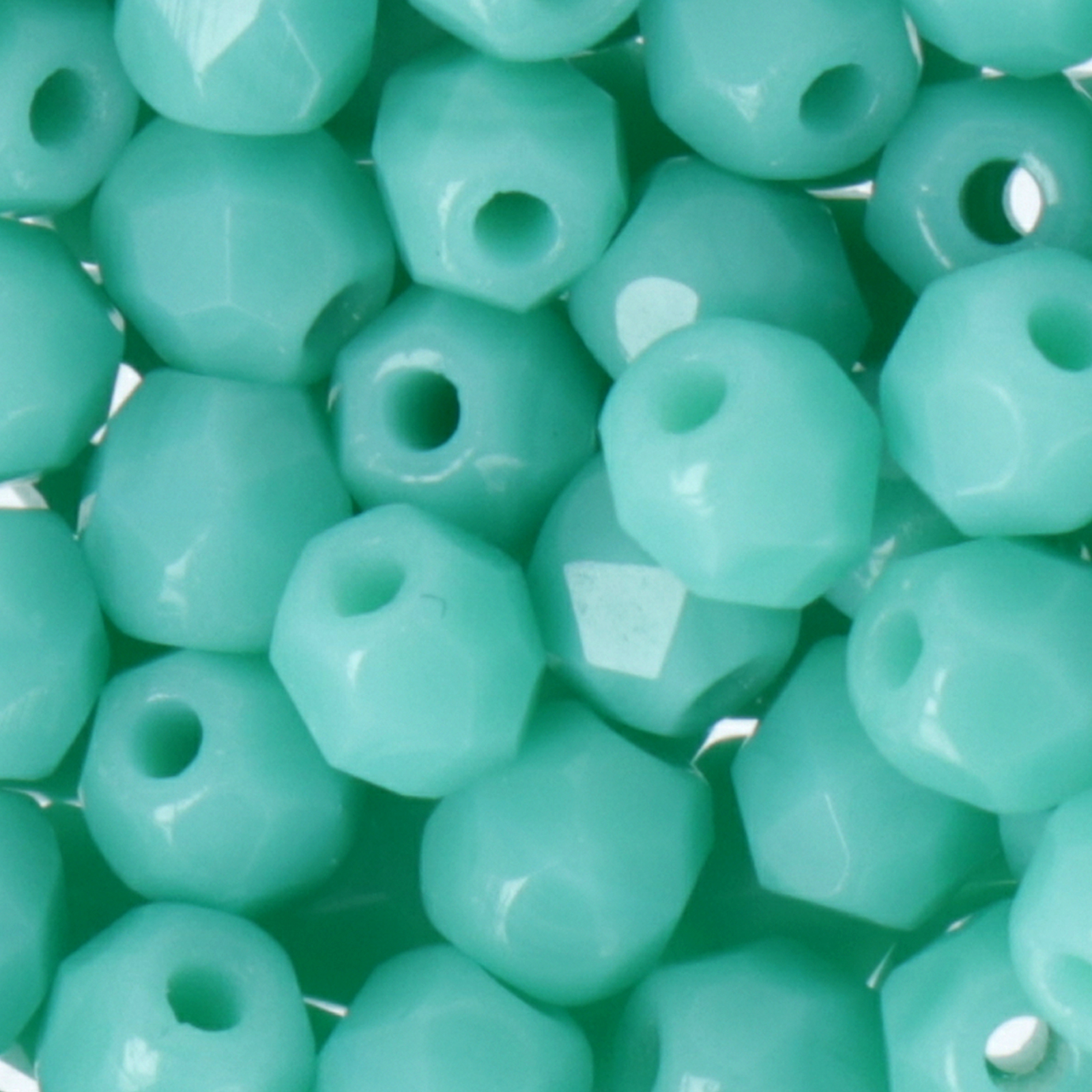 böhmische glasschliffperlen opaque turquoise 8mm | 25st
