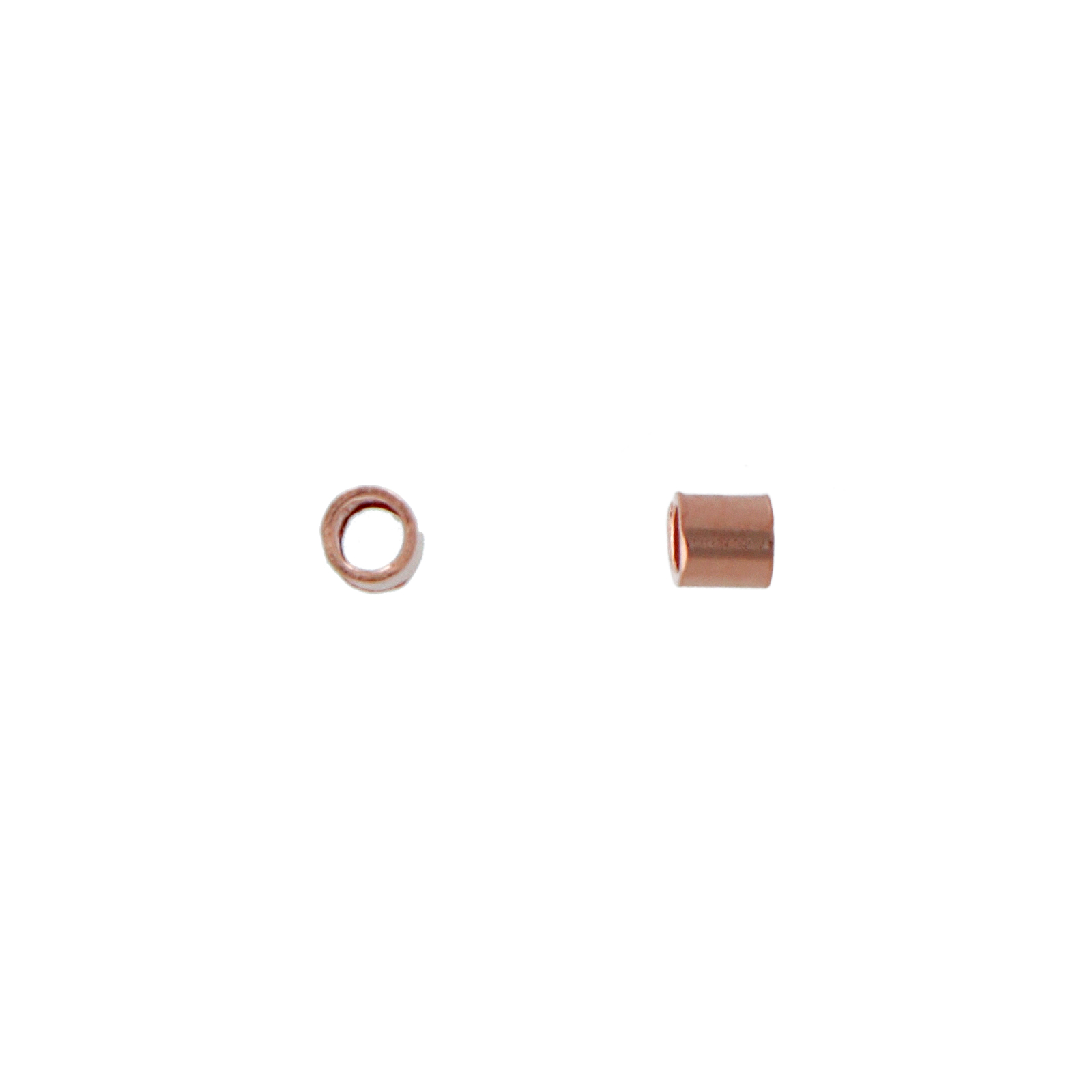sterling silver rose gold plated crimp tubes 2x2mm | 20pc