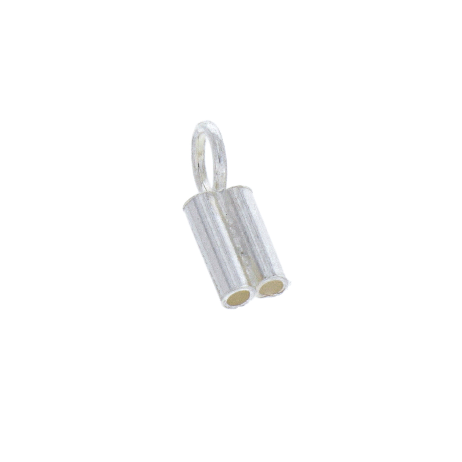 sterling silver double crimp end 8x3mm (width 1mm) | 2pc