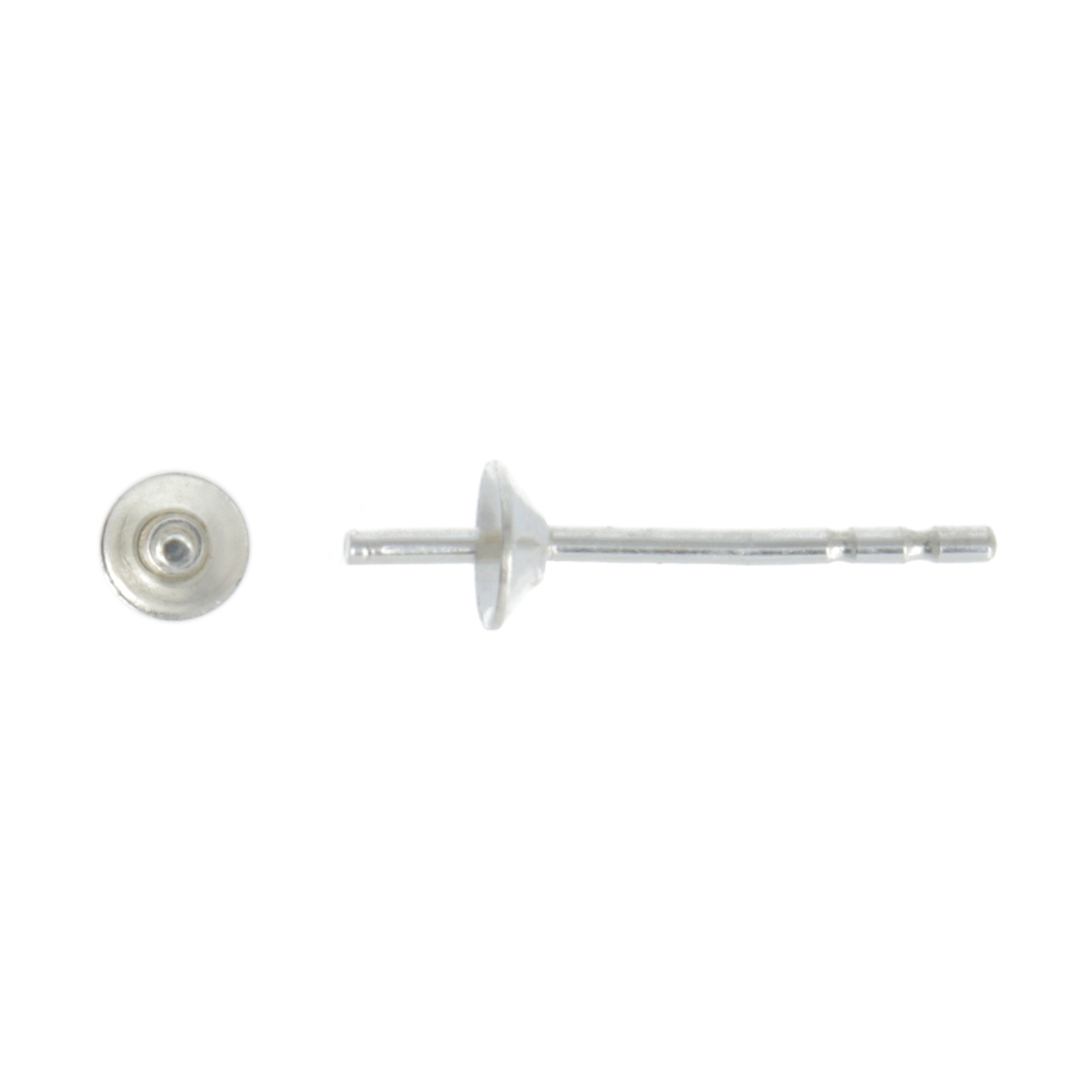 sterling silver half-drilled post earrings 3mm | 6pc
