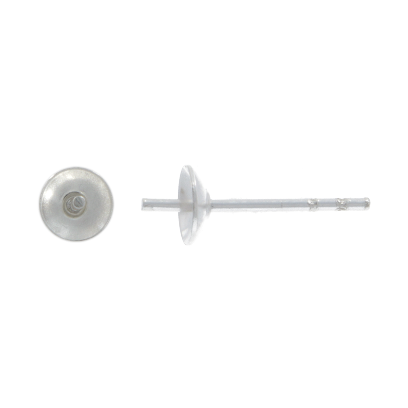 sterling silver half-drilled post earrings 4mm | 4pc