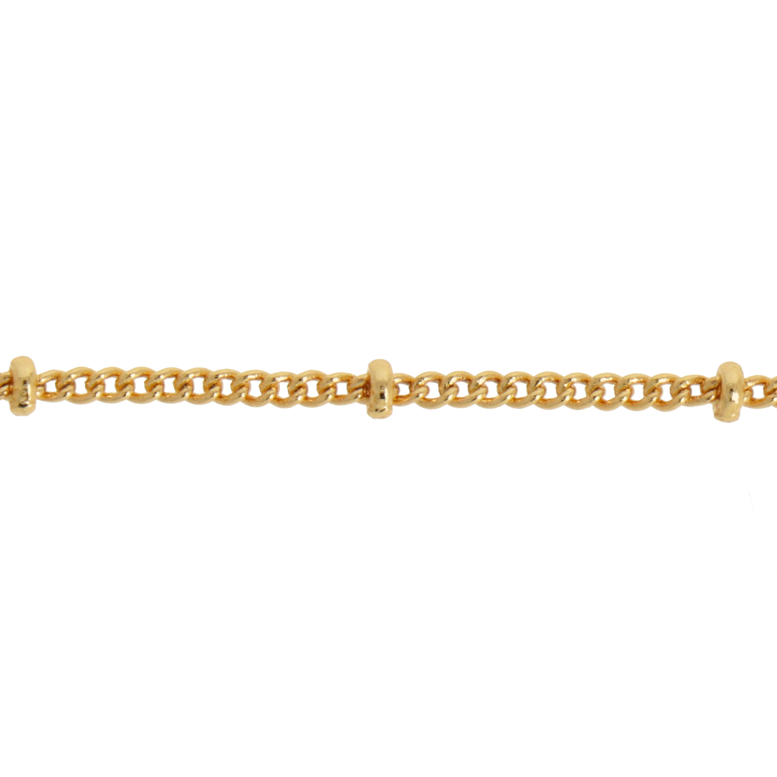 gold plated groumette chain 1mm with ball | 1mt