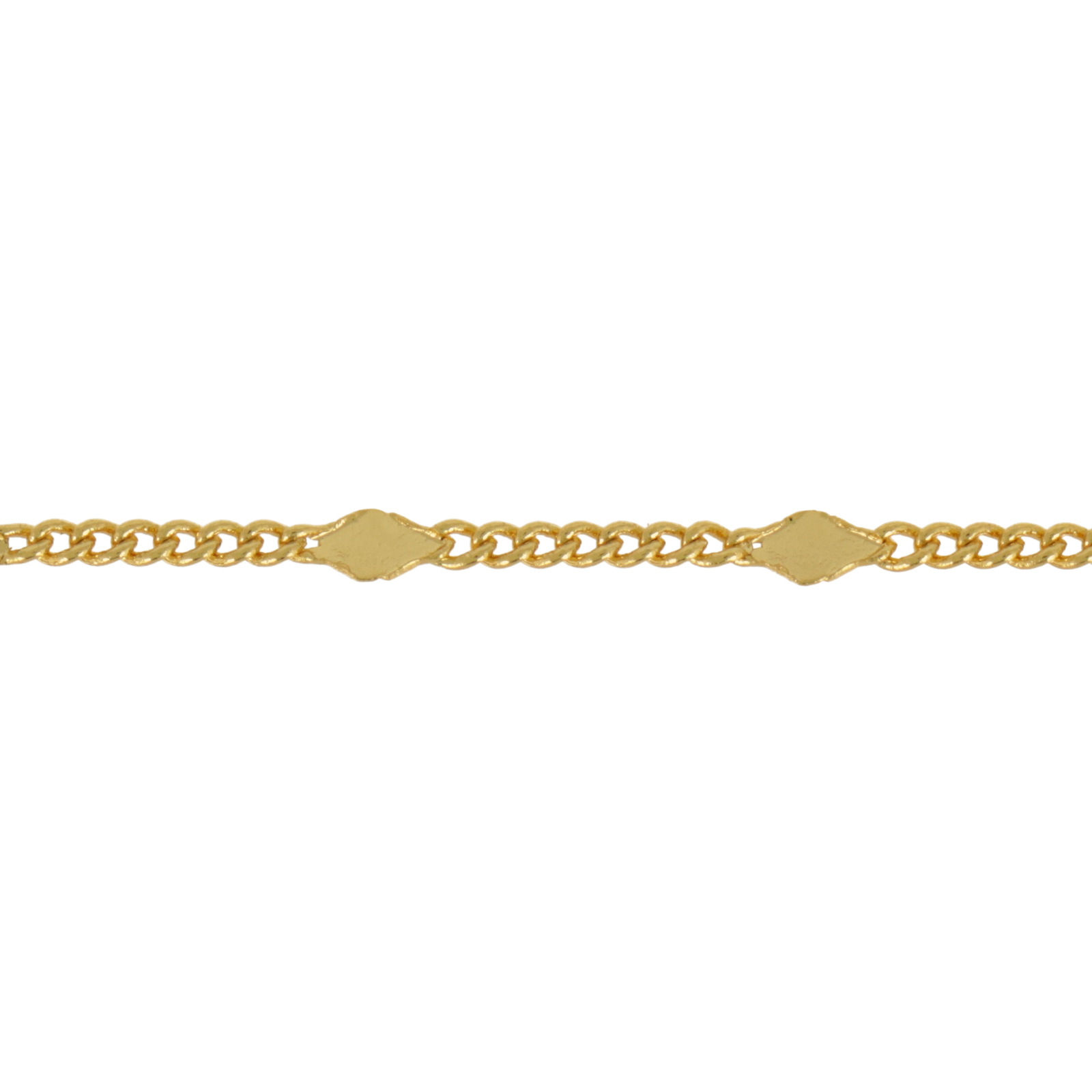gold plated groumette chain 1mm with diamond | 1mt
