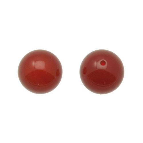 red agate half-drilled smooth round 8mm | 4pc