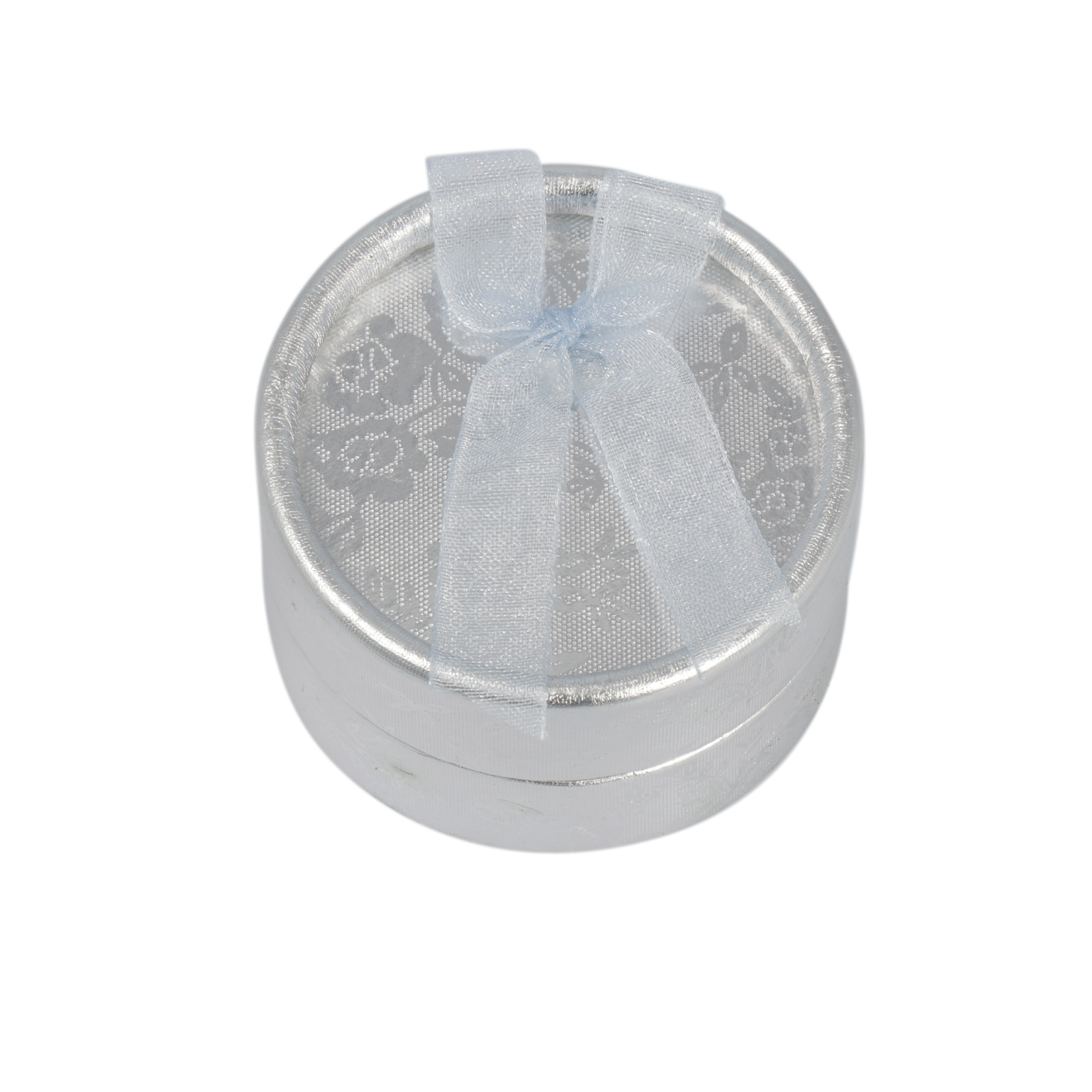 paper jewelry box - silver round - 5,5cm | 1pc