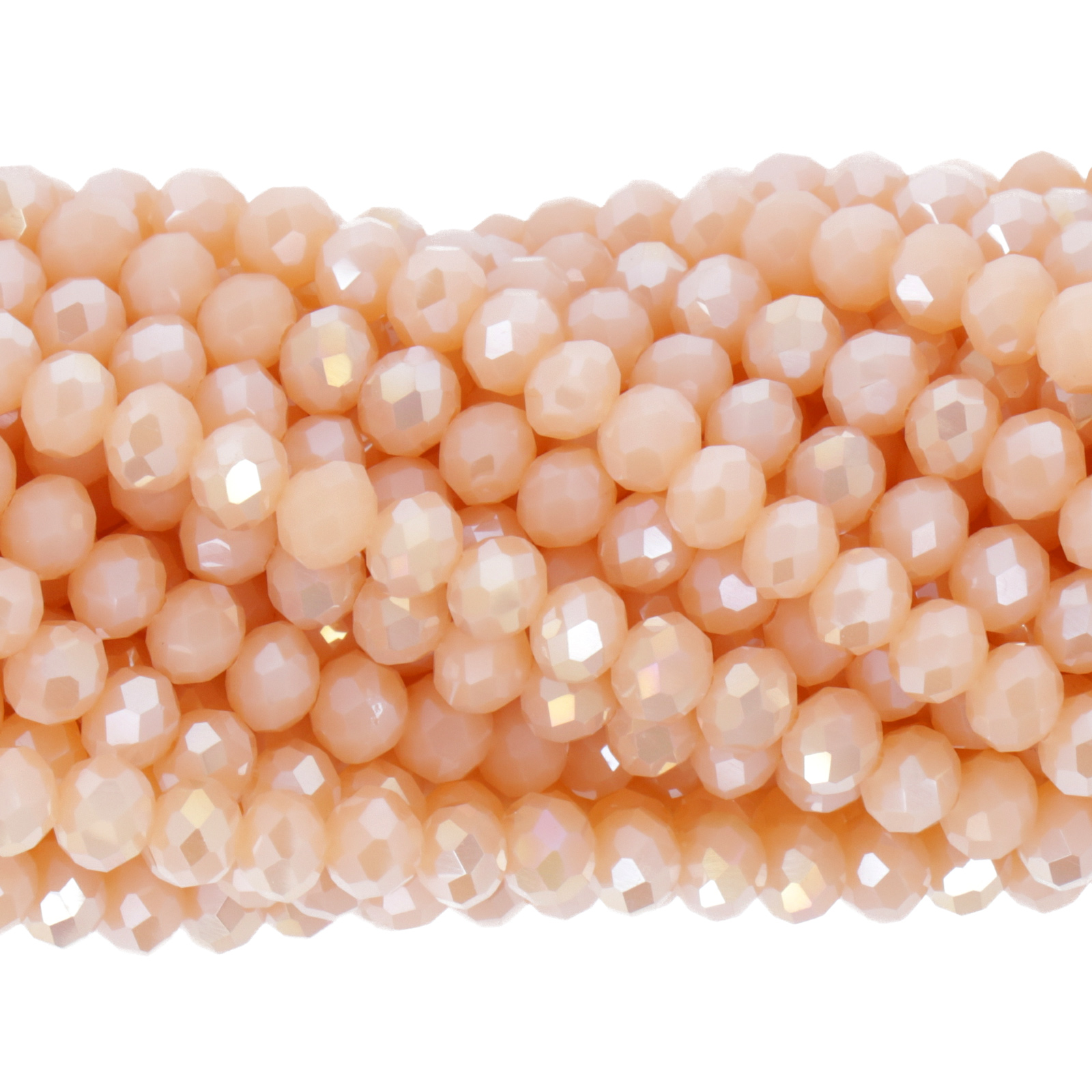 opaque champagne ab chinese crystal faceted roundelle 4x3mm | 1 strand