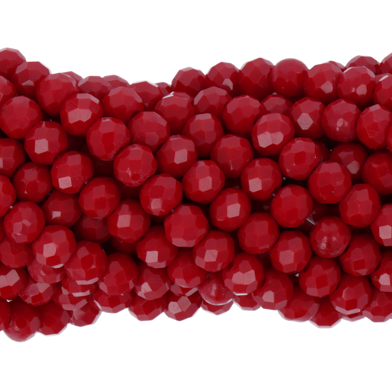 chinese glasperlen facettiertes rondelle opaque dark red 6x4mm | strang 75st ca