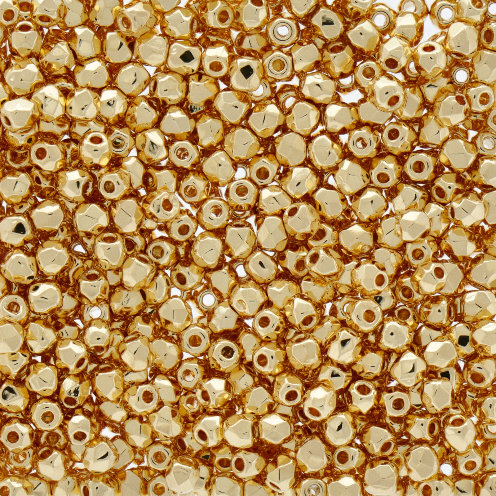 böhmische glasschliffperlen 24kt gold plated 2mm | 50st