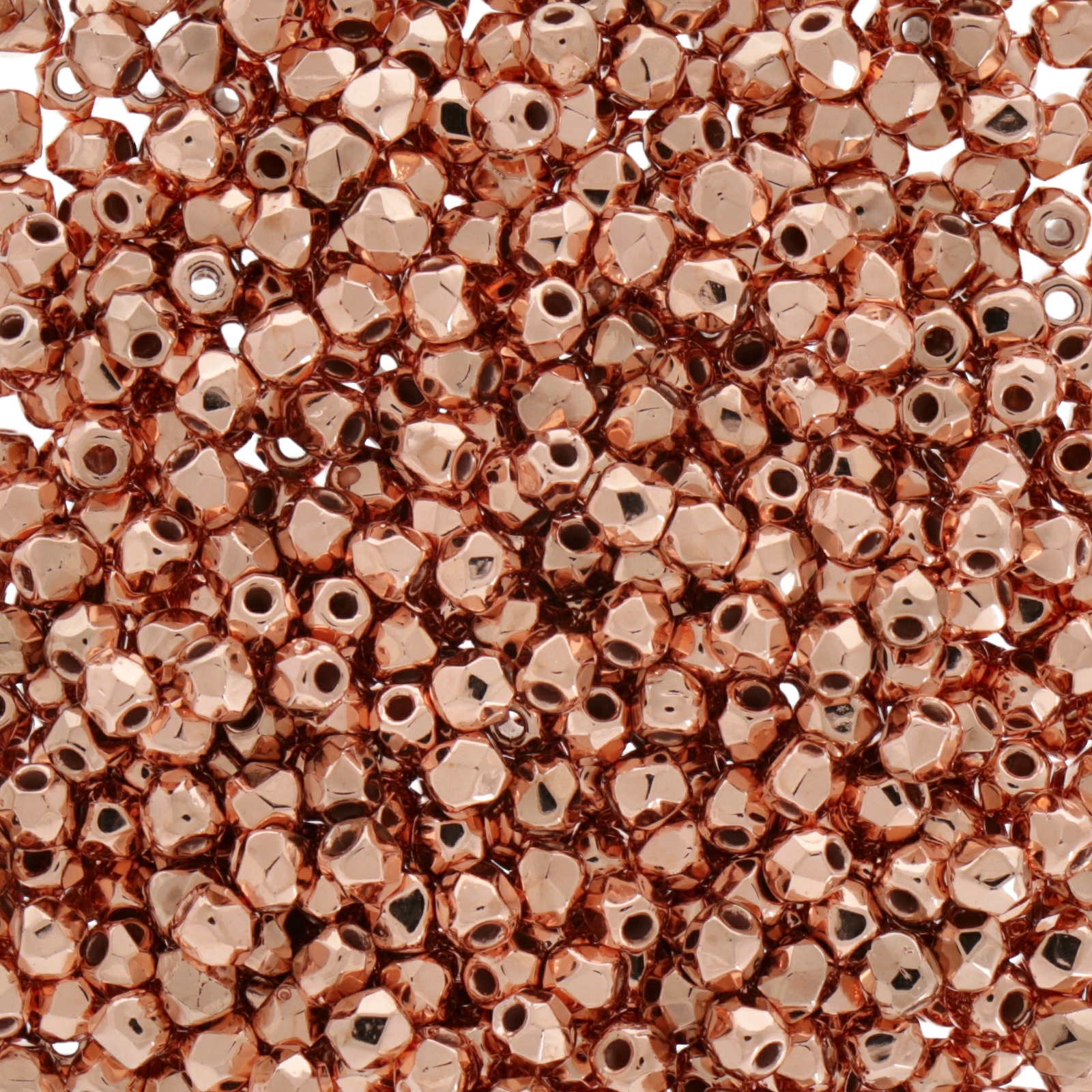 böhmische glasschliffperlen copper plated 2mm | 50st