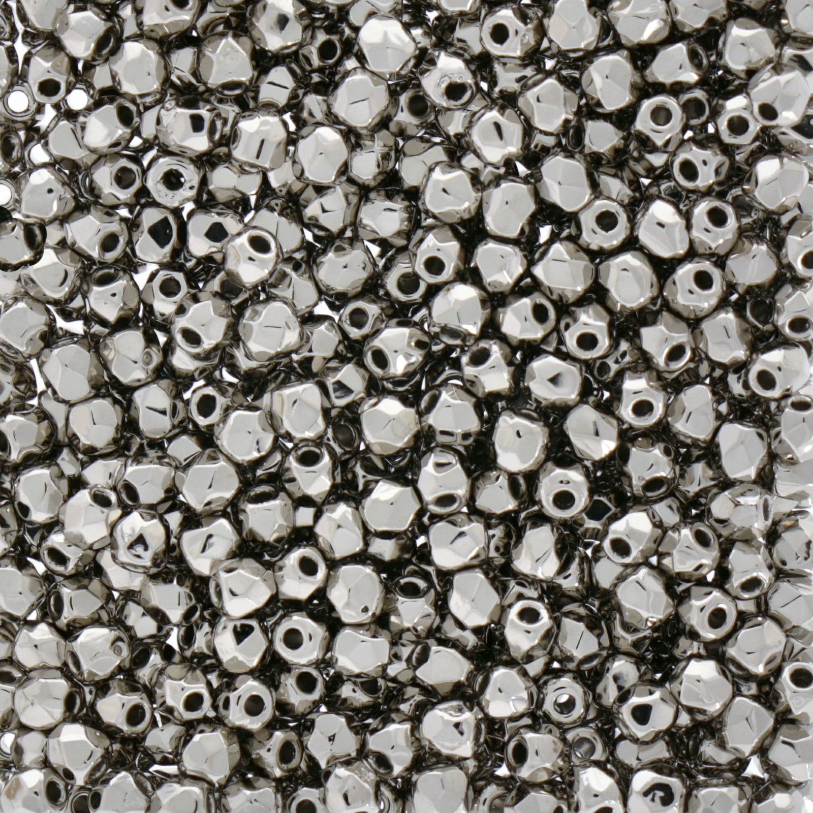 czech fire-polished round beads nickel plated 2mm | 50pc