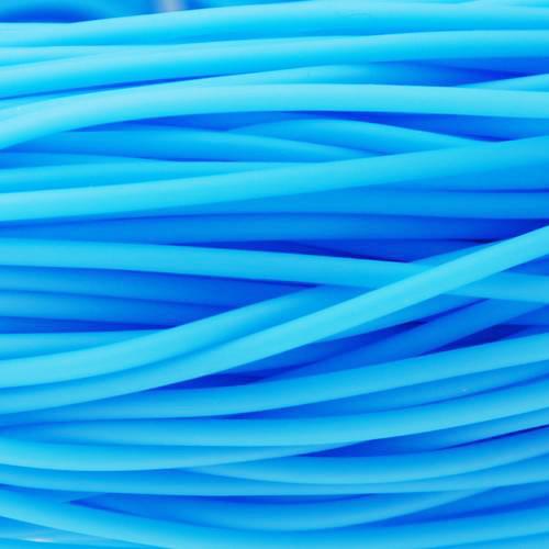 turquoise hollow rubber cord 2mm | 4mt