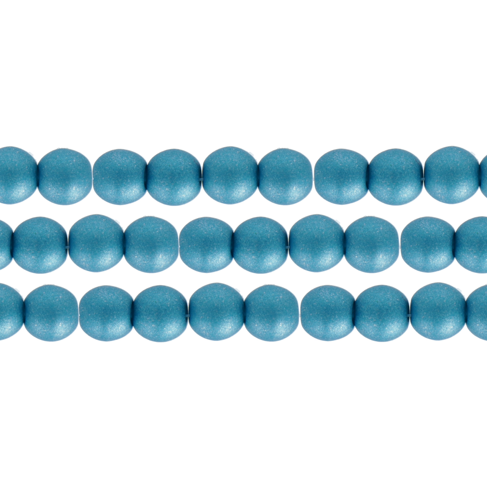 czech glass druk beads - satin metallic aqua 4mm | 100pc