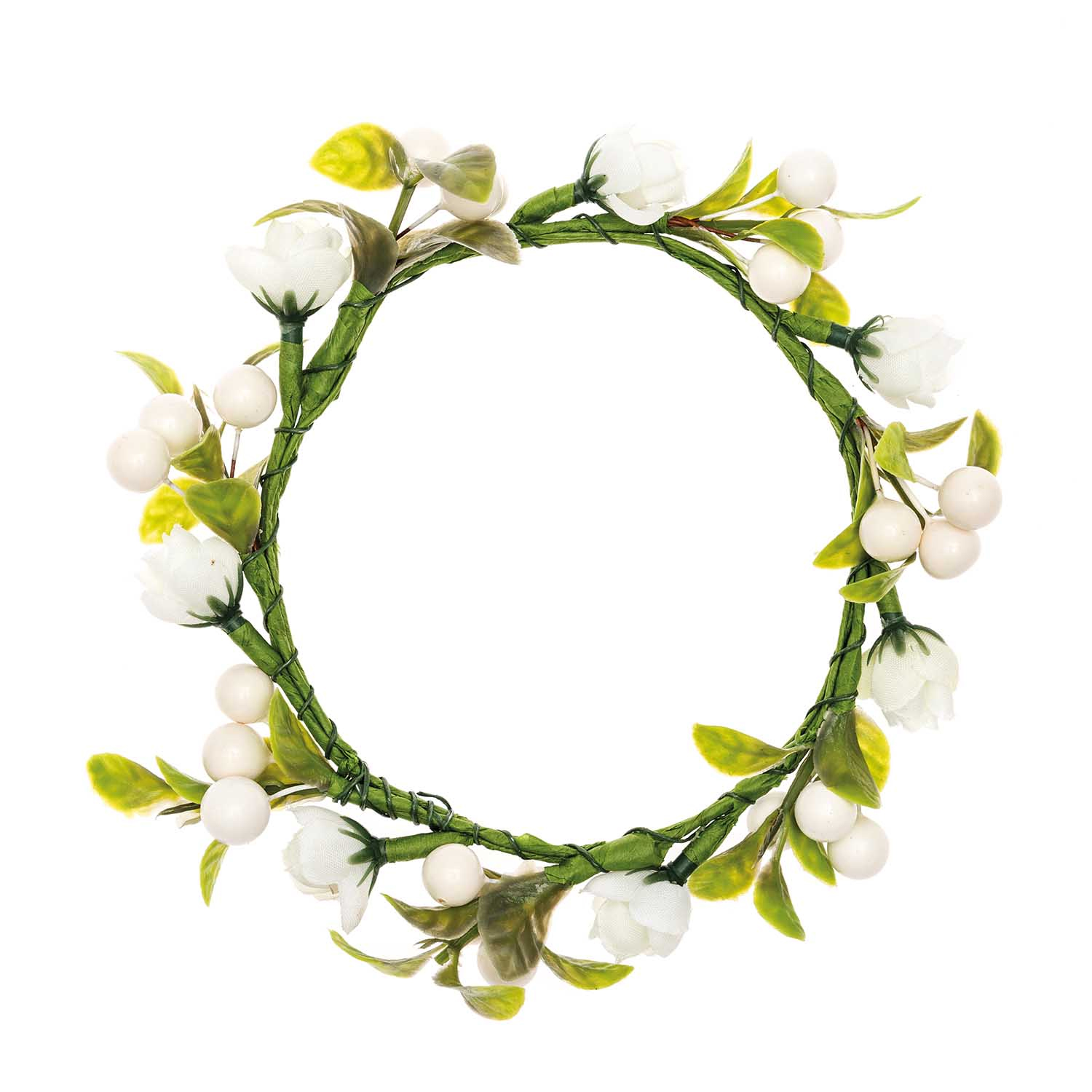 wreath rose and berry white 9cm | 1pc