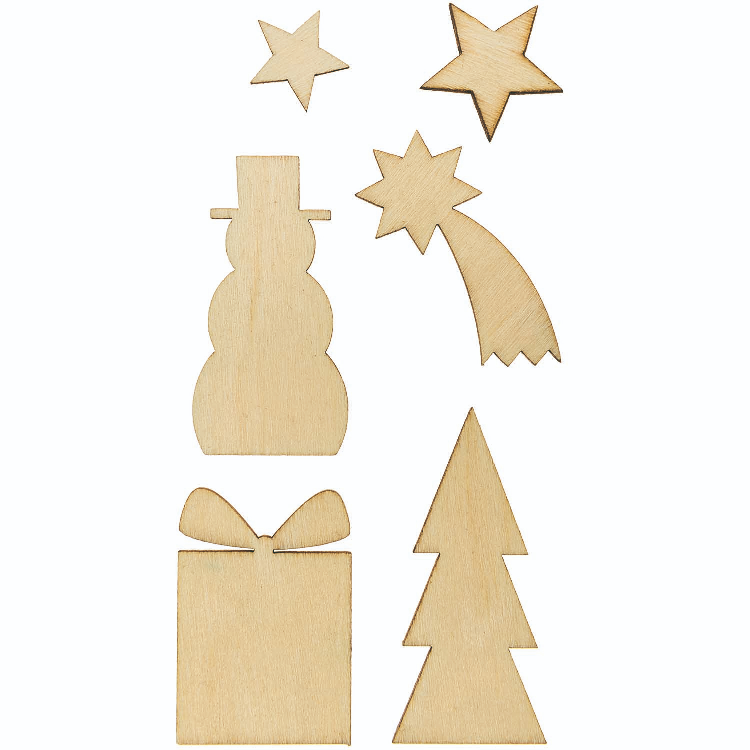 wooden deco set - 6 christmas mix 2,5/7cm | 1pc