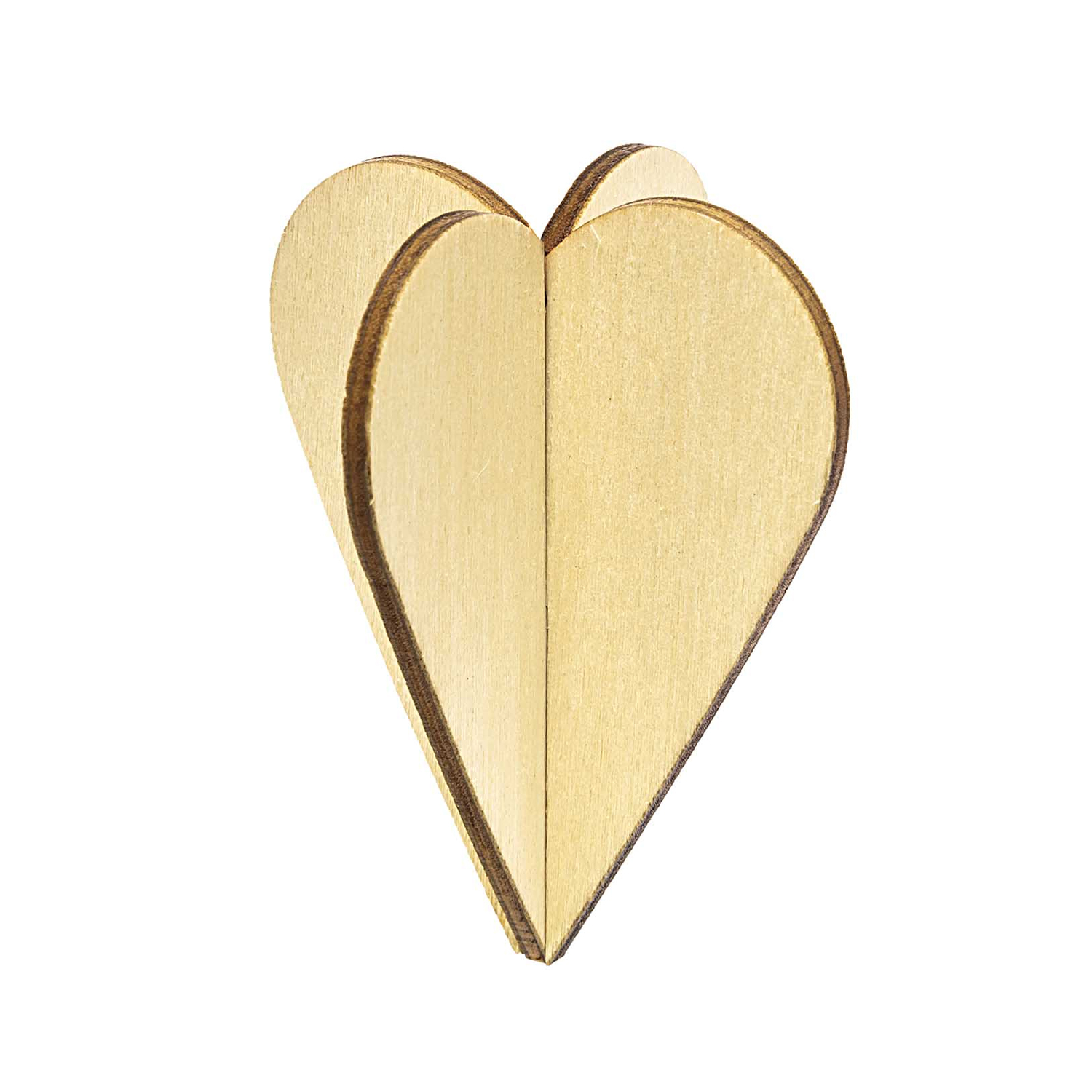 wooden deco set - 3 3d hearts 7x5cm | 1pc
