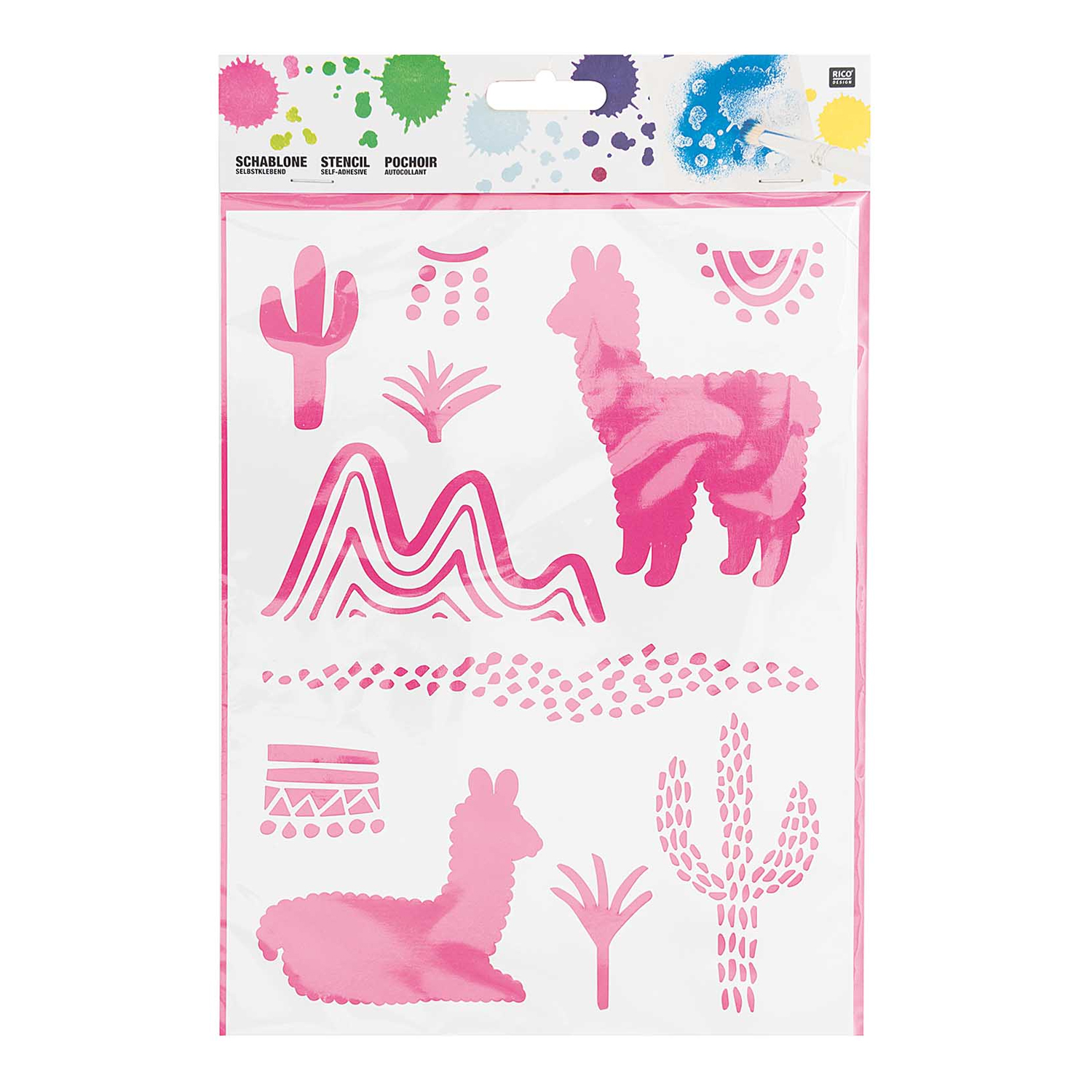 self-adhesive stencil llamas | 1pc