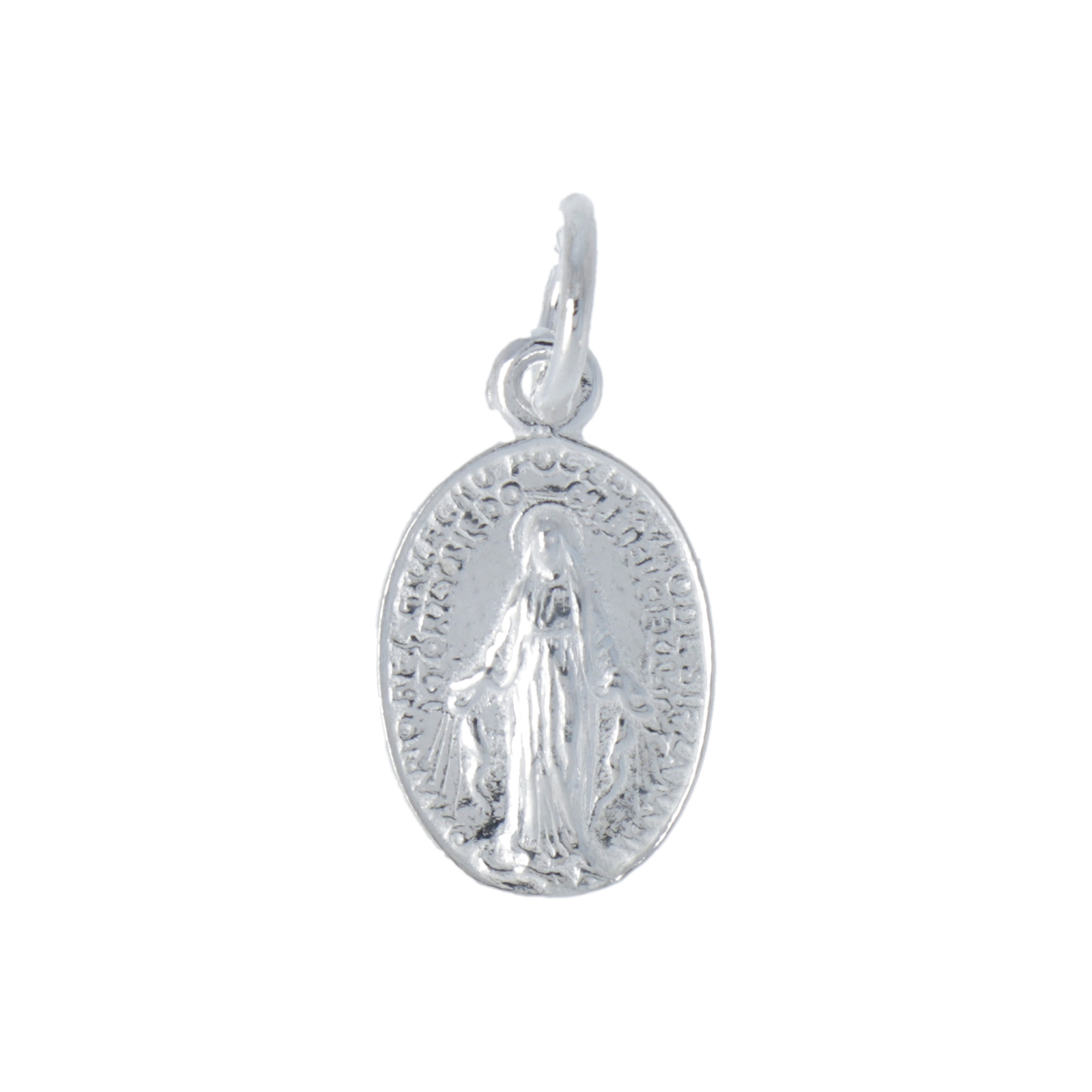 sterling silver virgin oval charm 15x8mm | 1pc
