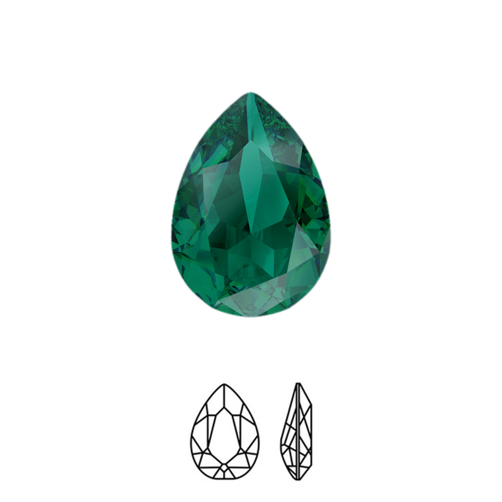 pear fancy stone (4320) emerald ignite 14x10mm | 1pc