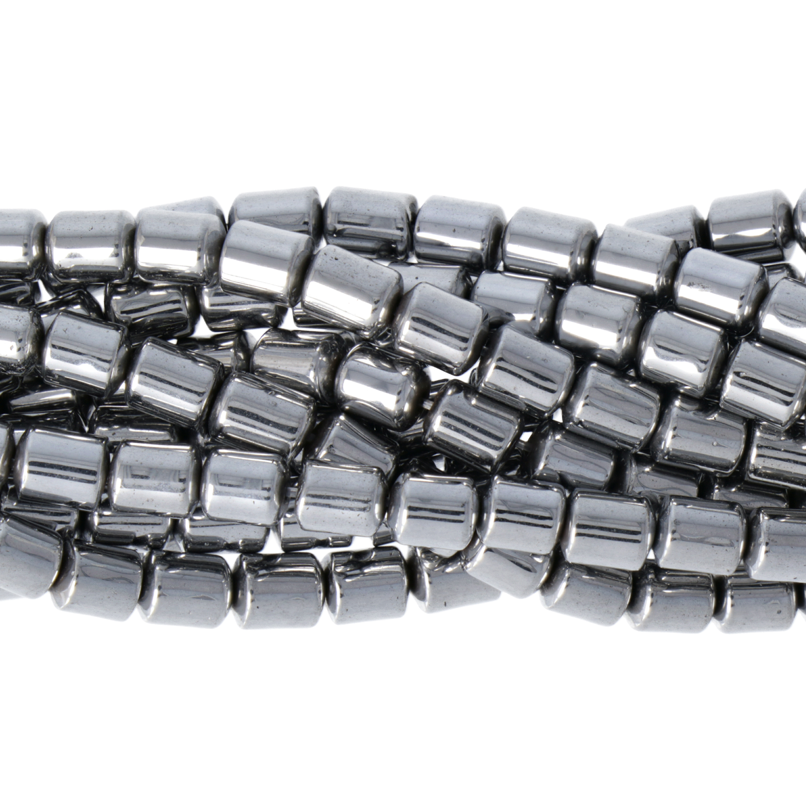 hematite silver smooth tube 5x4mm | 15/16-inch strand