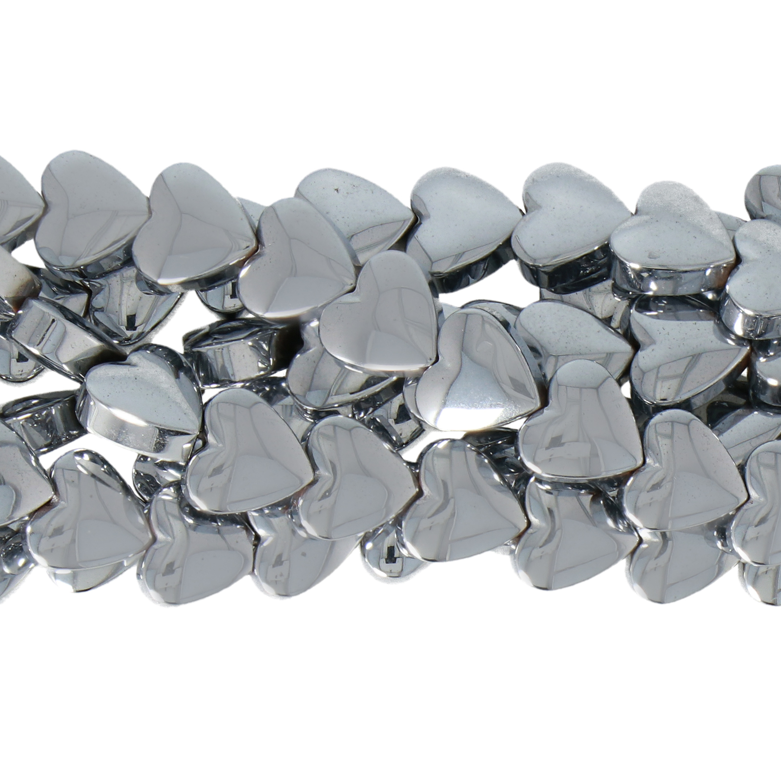 hematite silver faceted cube 3mm | 15/16-inch strand